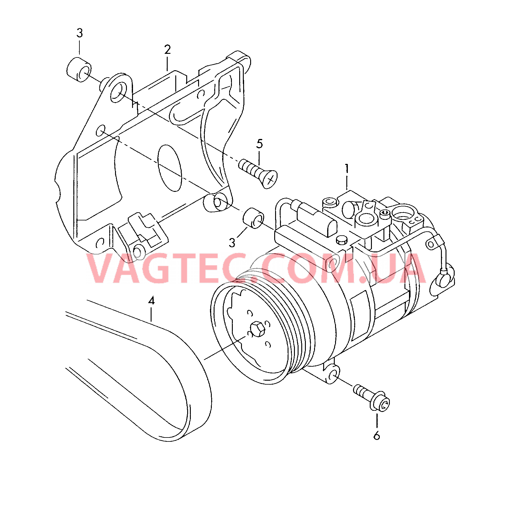 Компрессор климатической уст. Детали соединительные и крепежные для компрессора  для VOLKSWAGEN Touareg 2006