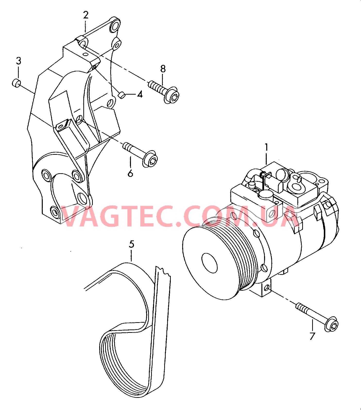 Компрессор климатической уст. Детали соединительные и крепежные для компрессора  для VOLKSWAGEN Touareg 2007