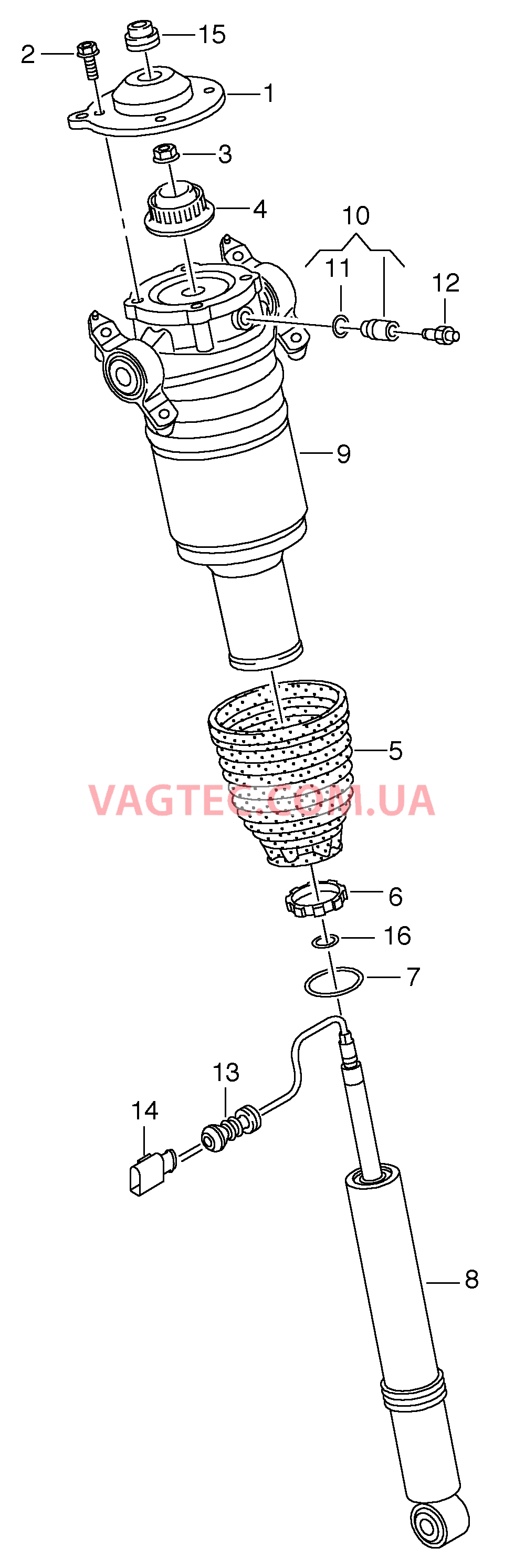 Детали не в сборе для пневмобаллона с амортизатором  для VOLKSWAGEN Touareg 2016