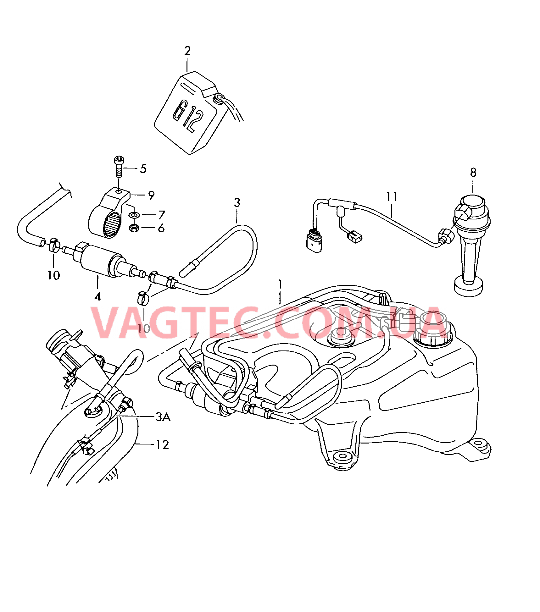 Бачок присадки с навесными деталями  Топливный дозирующий насос  для VOLKSWAGEN Touareg 2006