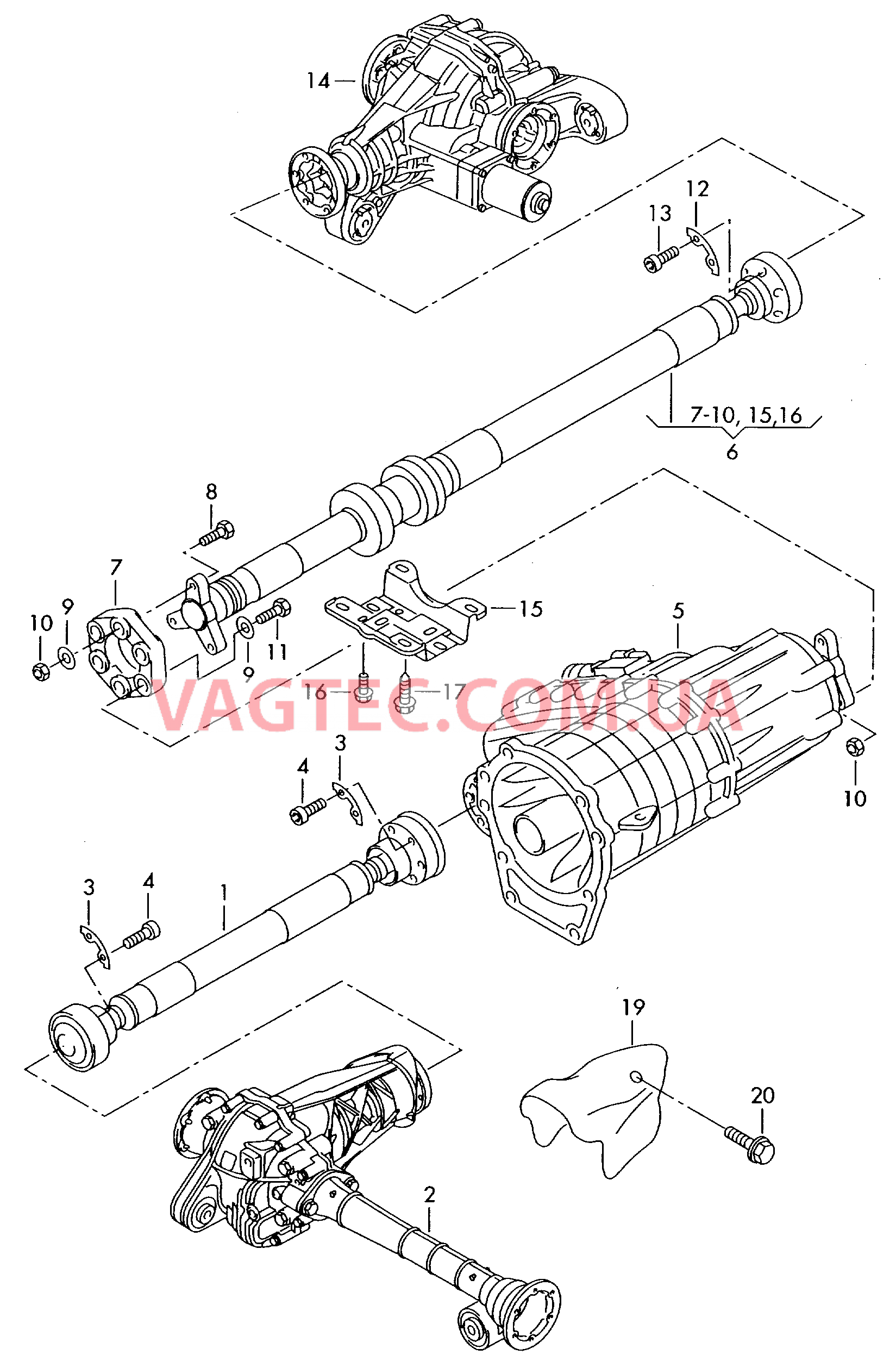 Карданный вал  для VOLKSWAGEN Touareg 2005