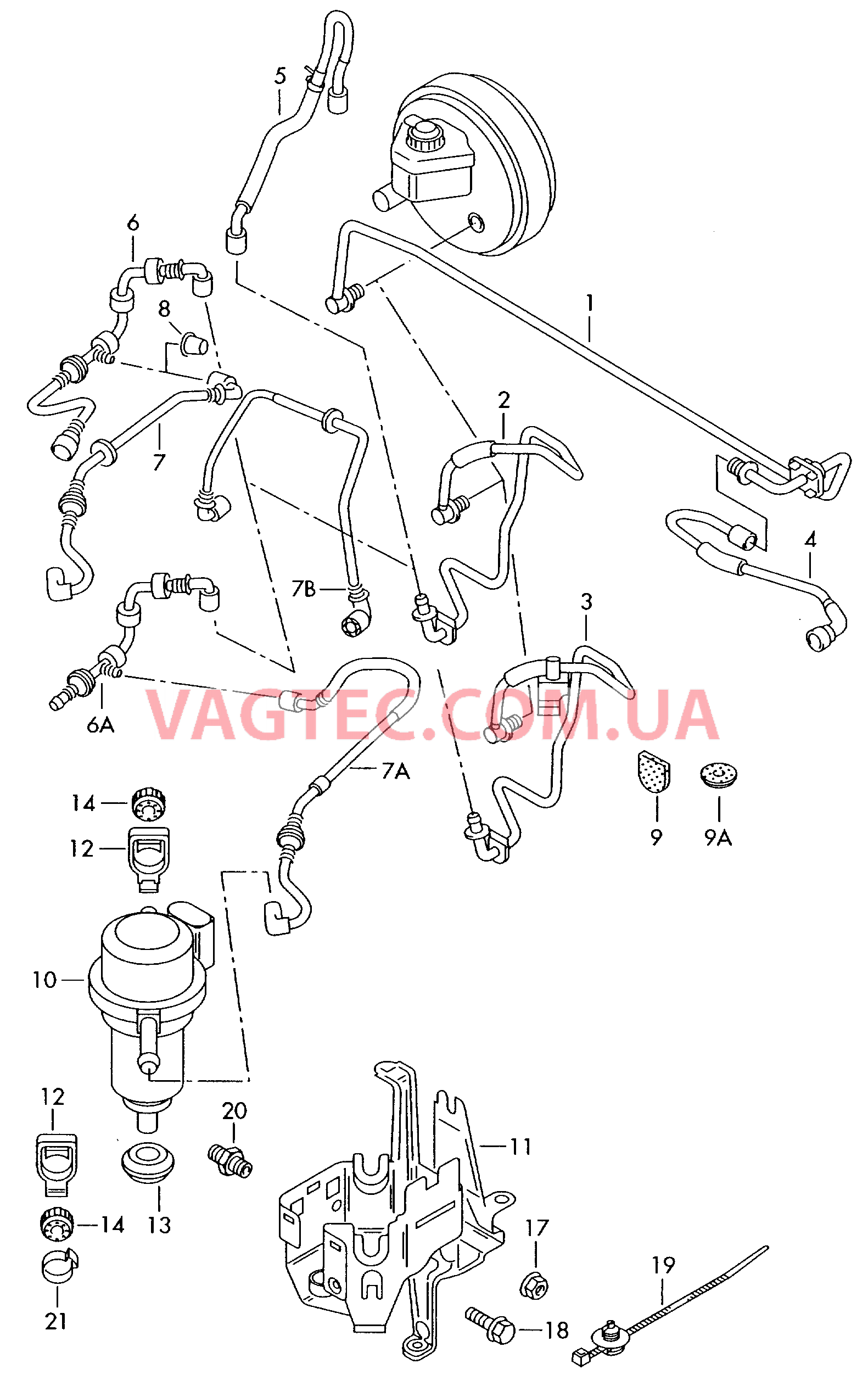 Вакуумные шланги для усилителя тормозного привода  для VOLKSWAGEN Touareg 2007