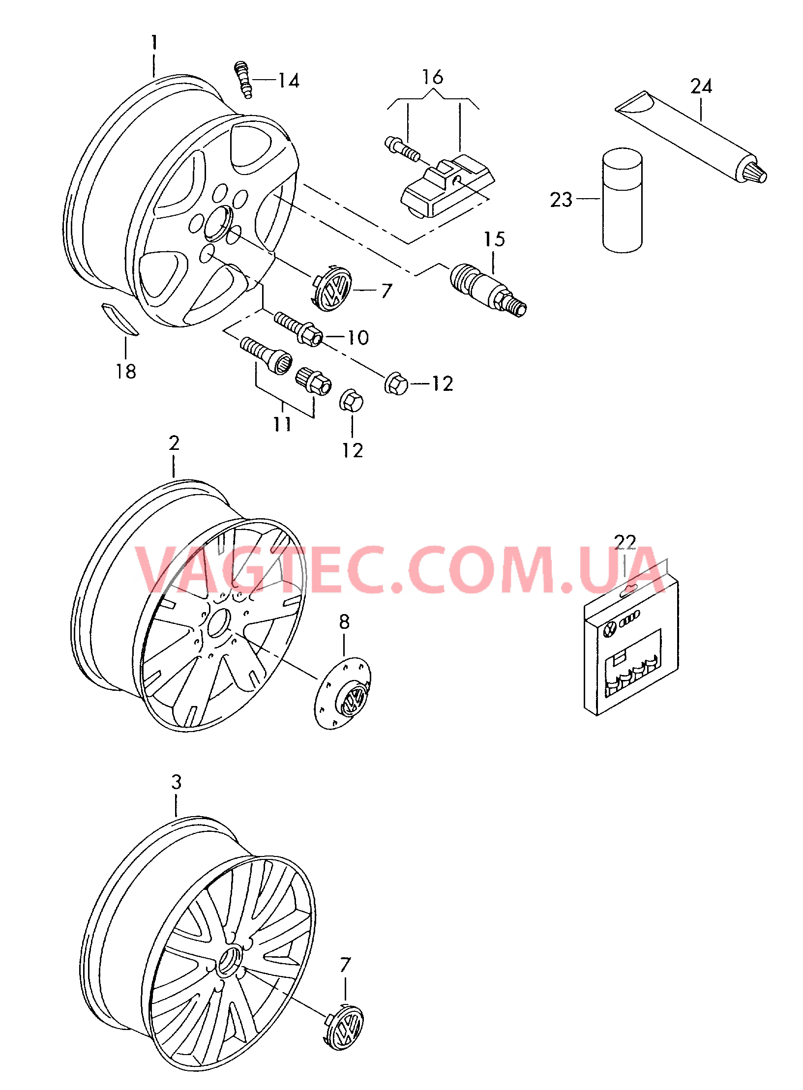 Алюминиевый диск  для VOLKSWAGEN Touareg 2010