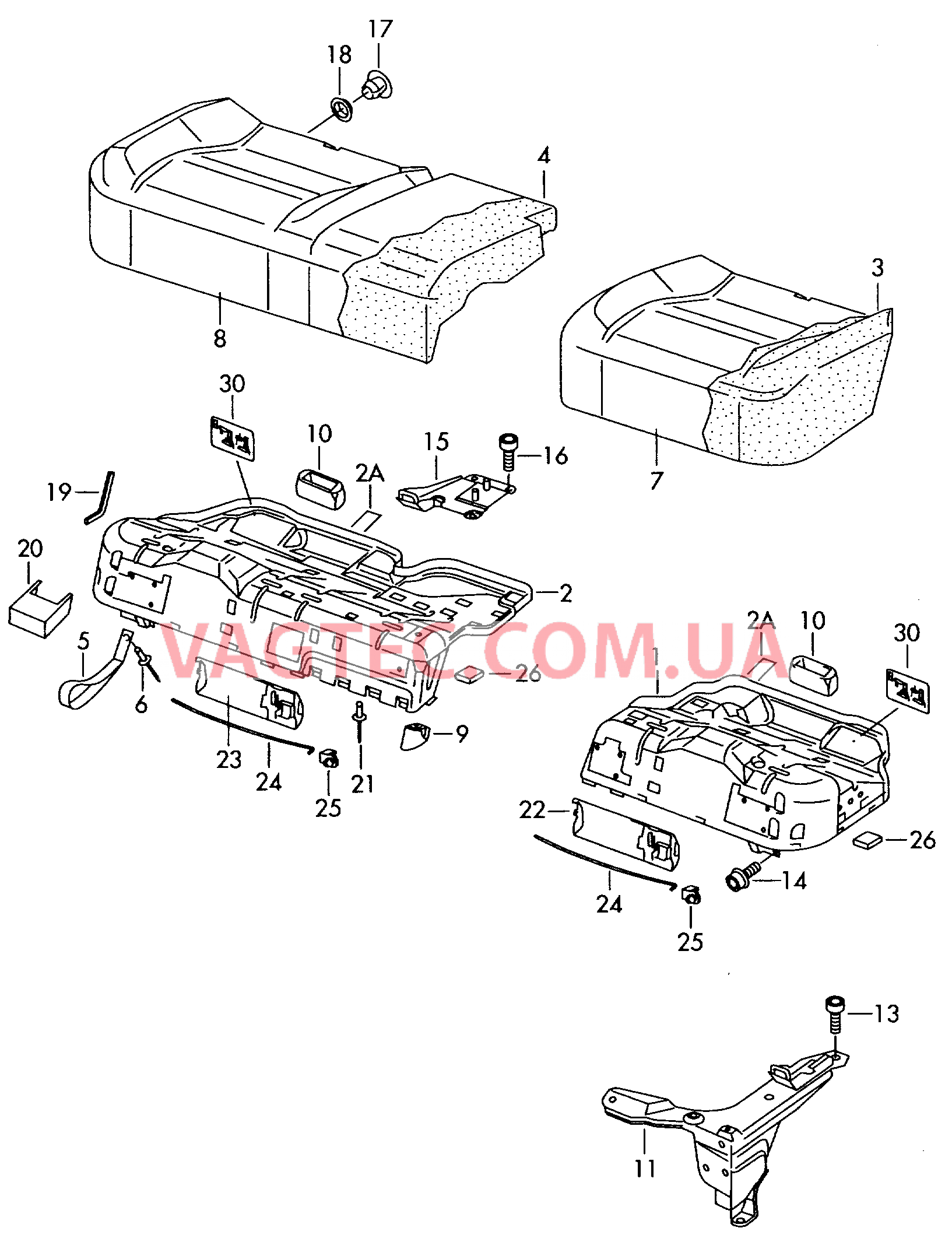 Cиденье, разделенное для VW TOUAREG   для VOLKSWAGEN Touareg 2003