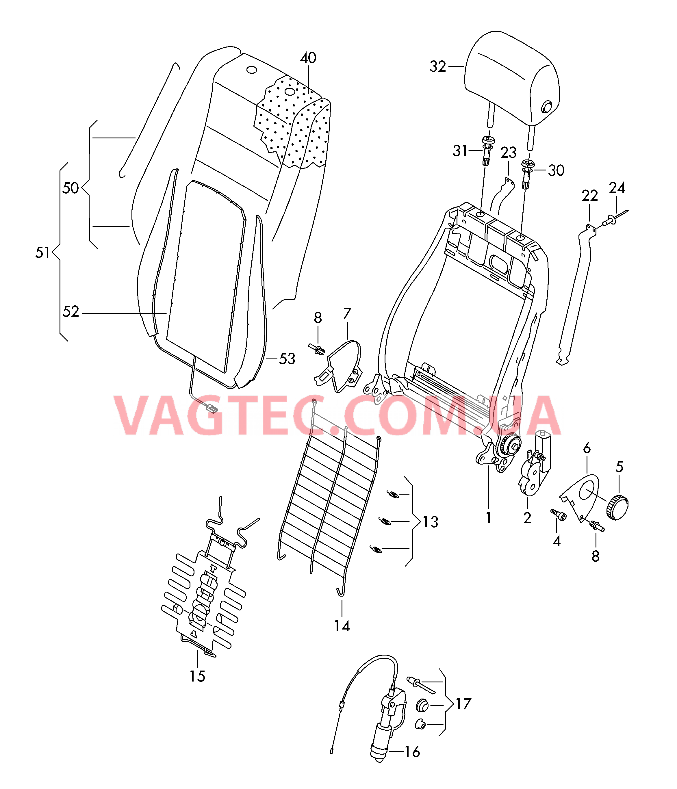 Cпинка Подголовник  для VOLKSWAGEN Touareg 2005