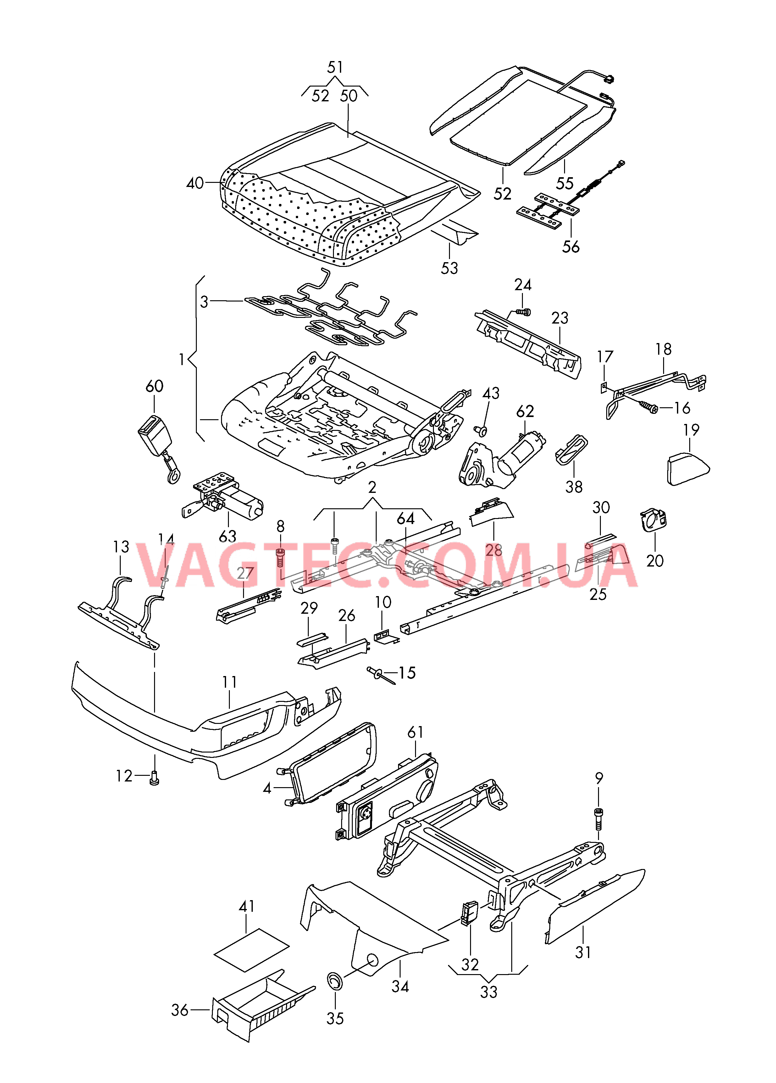 Cиденье с электрорегулировкой  для VOLKSWAGEN Touareg 2007