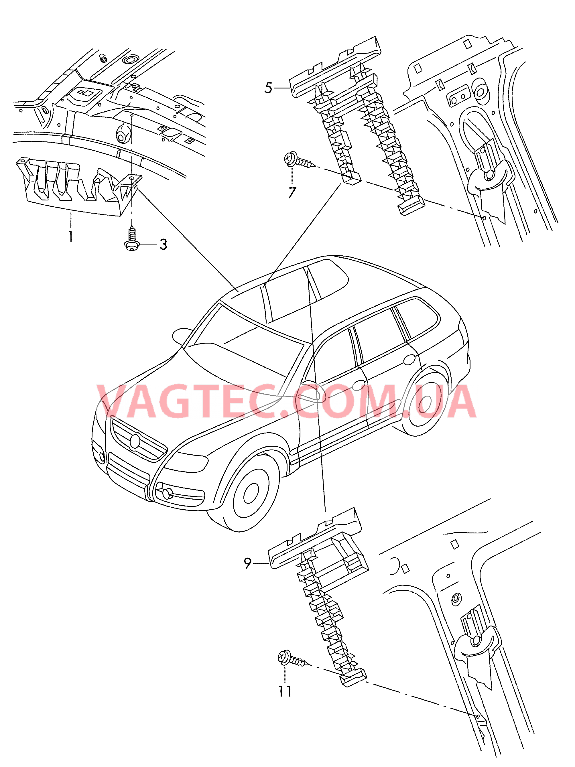 Защитный брус  для VOLKSWAGEN Touareg 2007-1