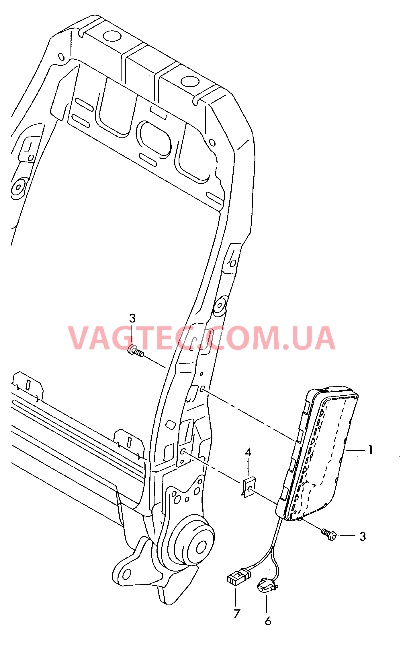 Модуль боковой подушки безоп.  для VOLKSWAGEN Touareg 2010