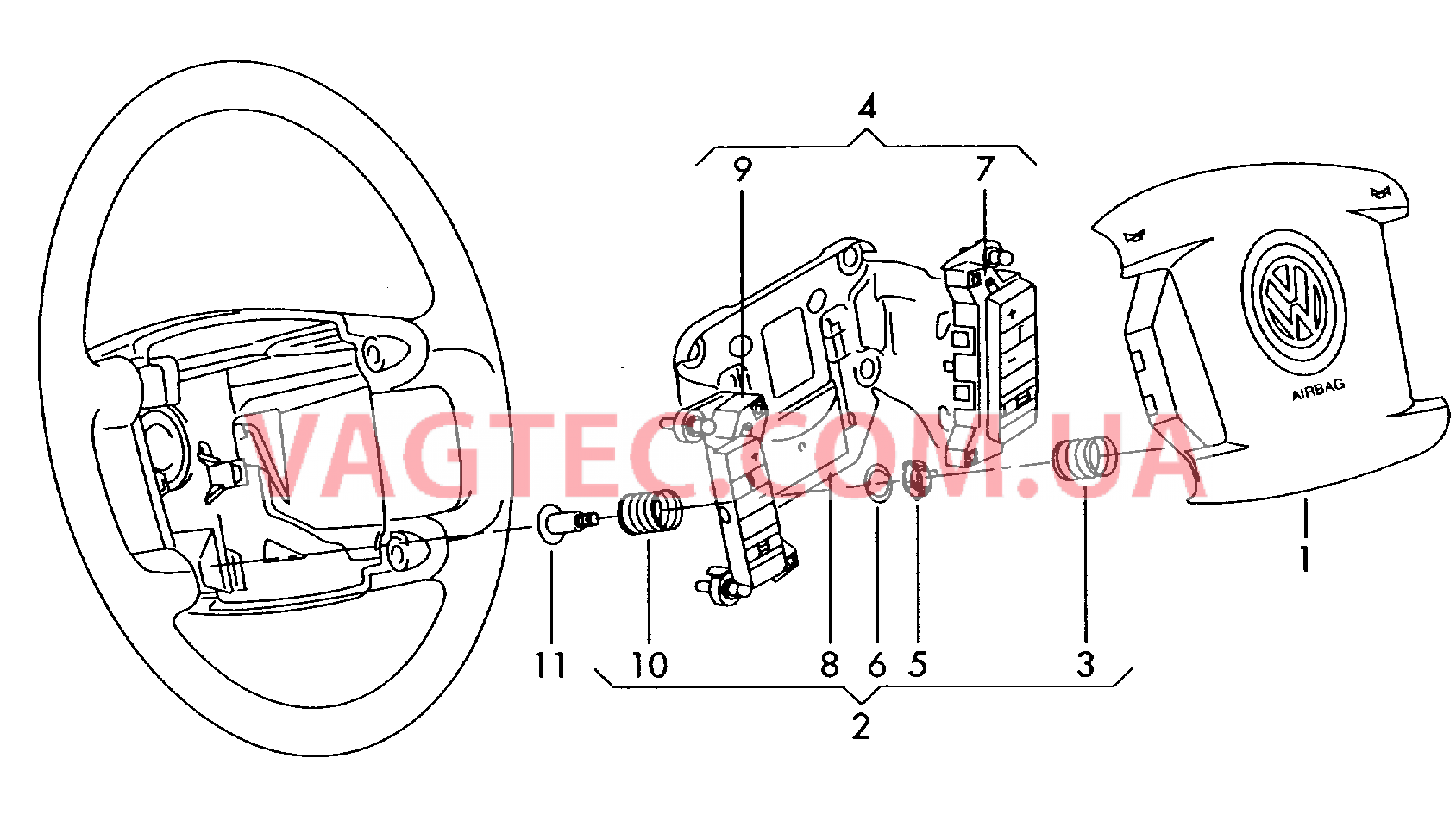 Подушка безопасности (сторона водителя)  для VOLKSWAGEN Touareg 2009