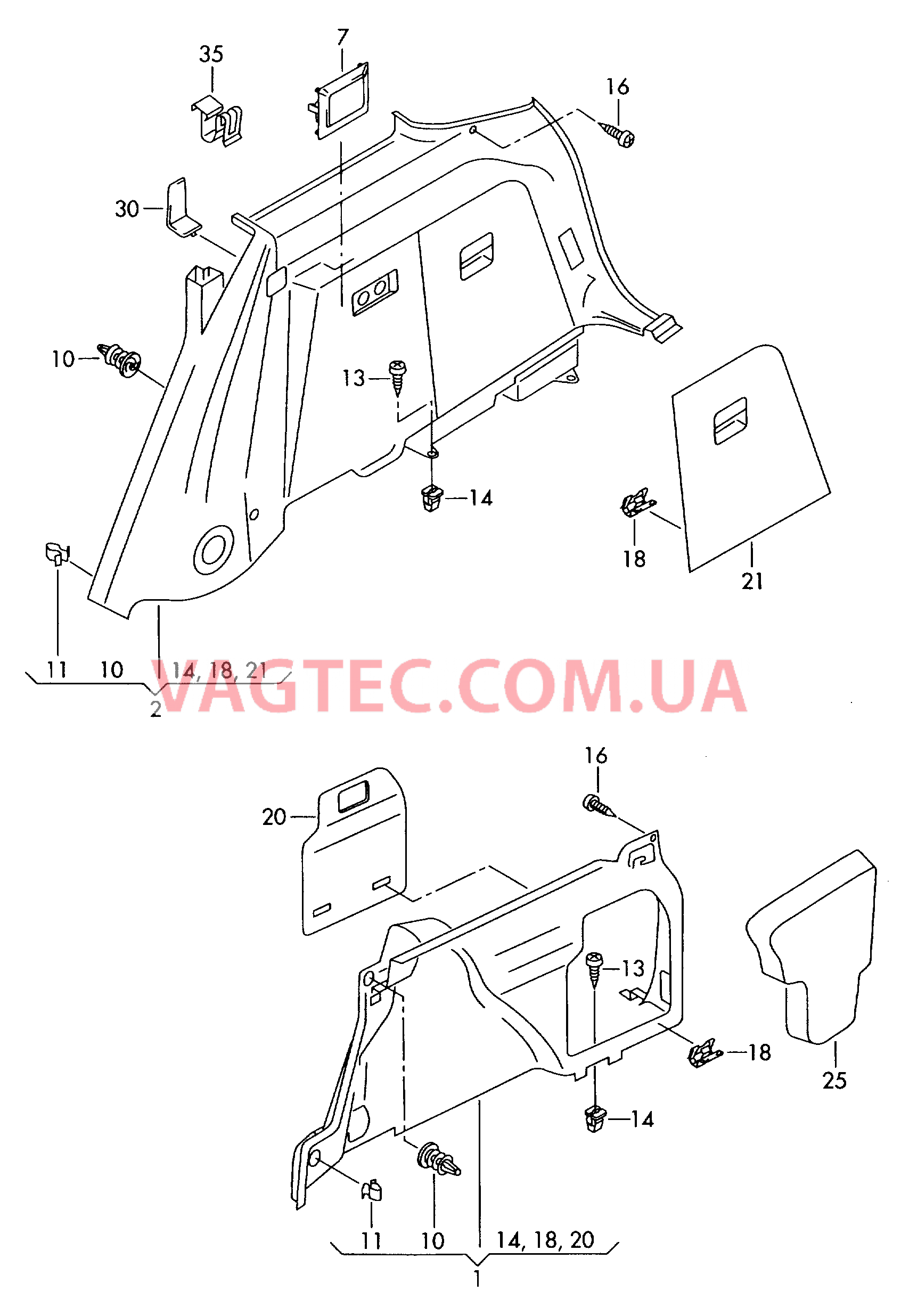 Обивка багажного отсека  для VOLKSWAGEN Touareg 2009