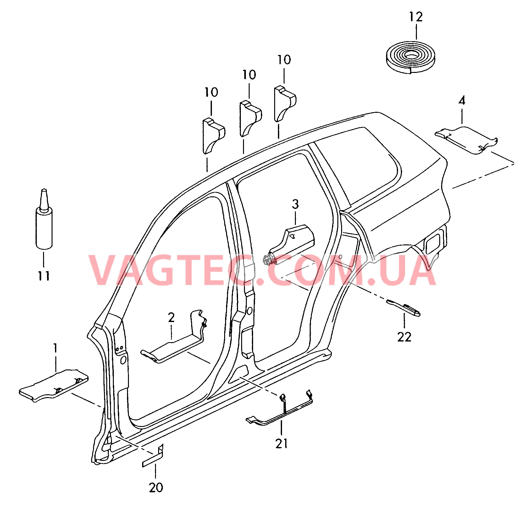 Шумоизоляция, Бутиловый уплотнительный шнур для VW TOUAREG   для VOLKSWAGEN Touareg 2003
