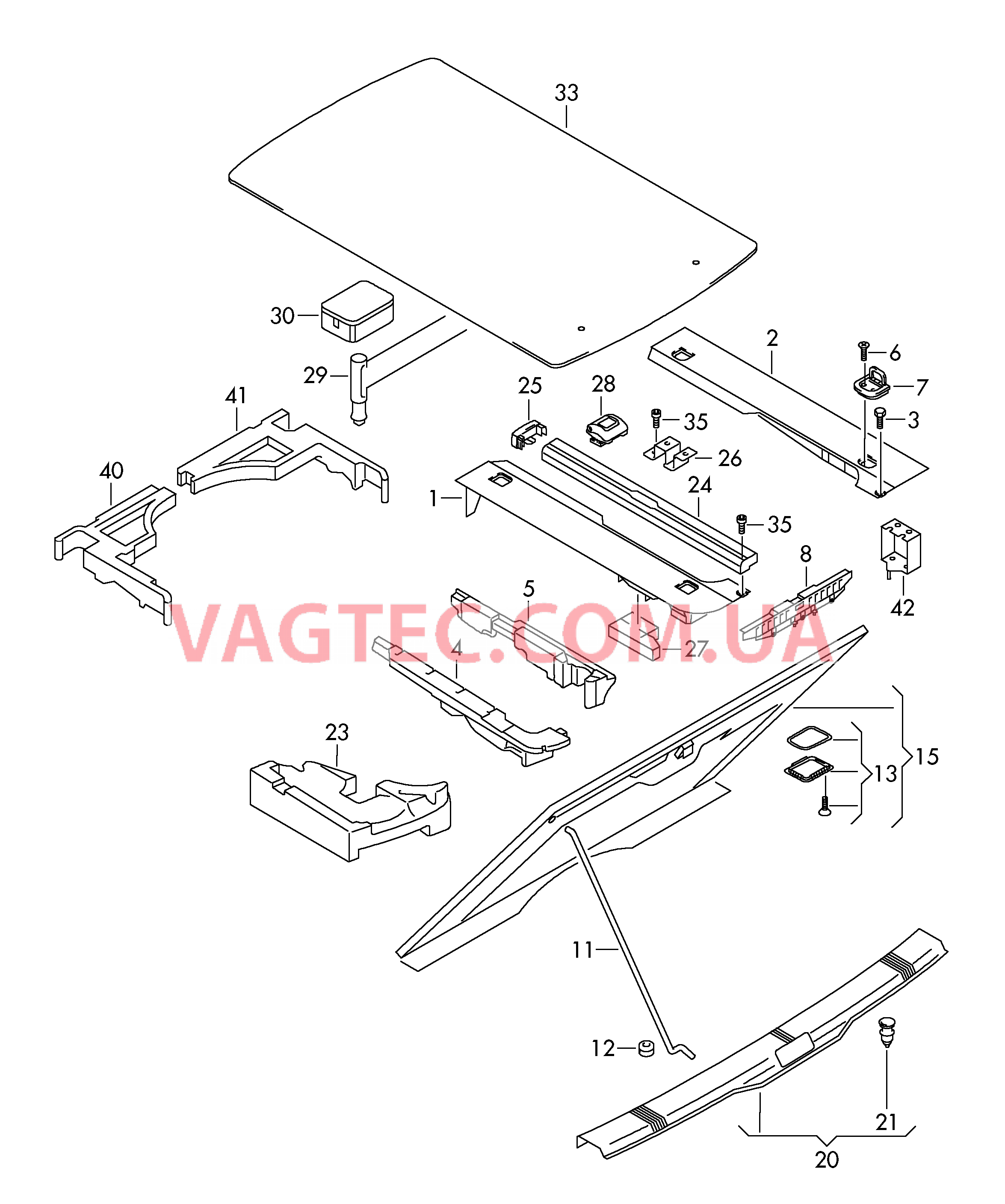 Коврик багажника Накладка для кронштейна замка  для VOLKSWAGEN Touareg 2007-1