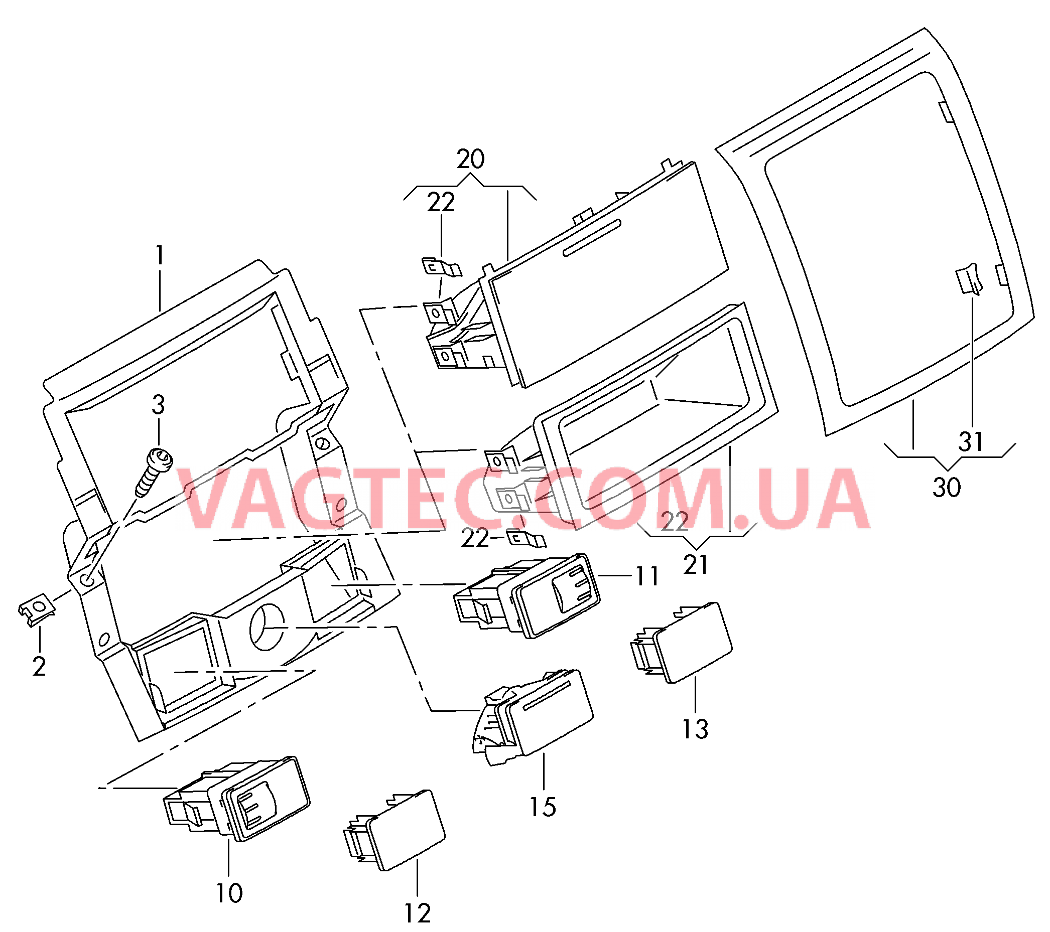 Центральная консоль для VW TOUAREG   для VOLKSWAGEN Touareg 2003