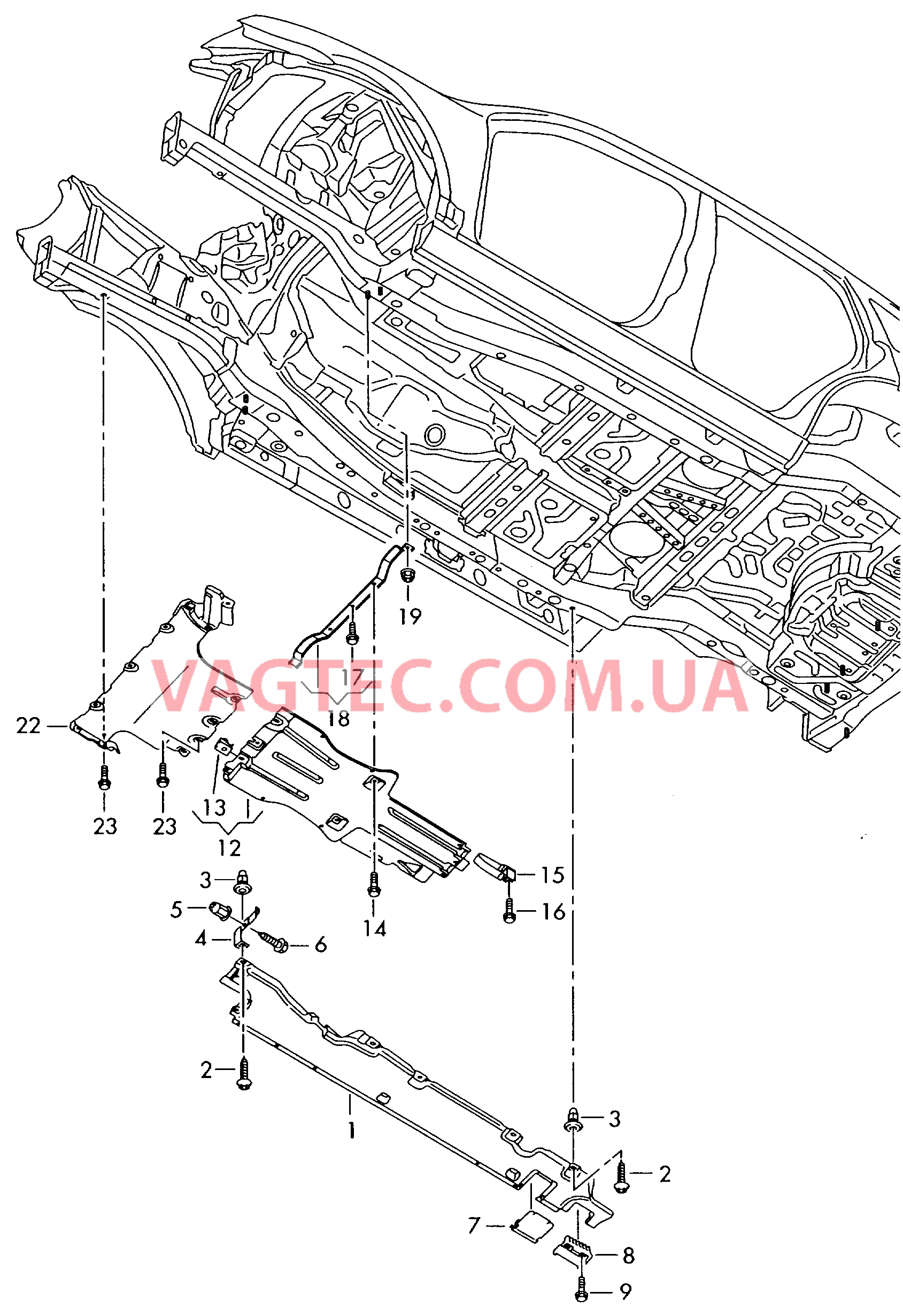 Облицовка днища Шумоизоляция  для VOLKSWAGEN Touareg 2005