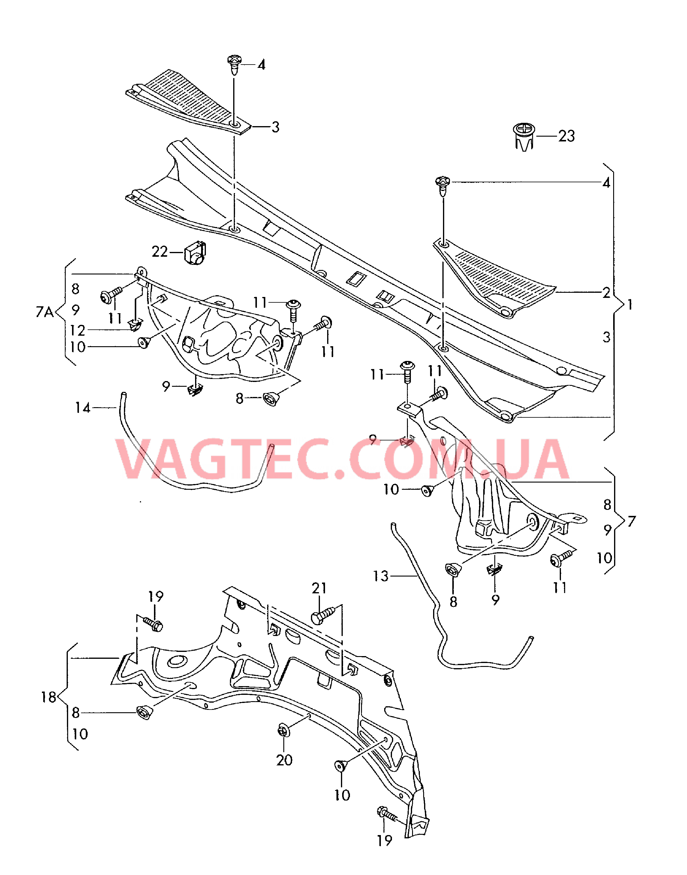 Короб водоотводящий для VW TOUAREG   для VOLKSWAGEN Touareg 2003