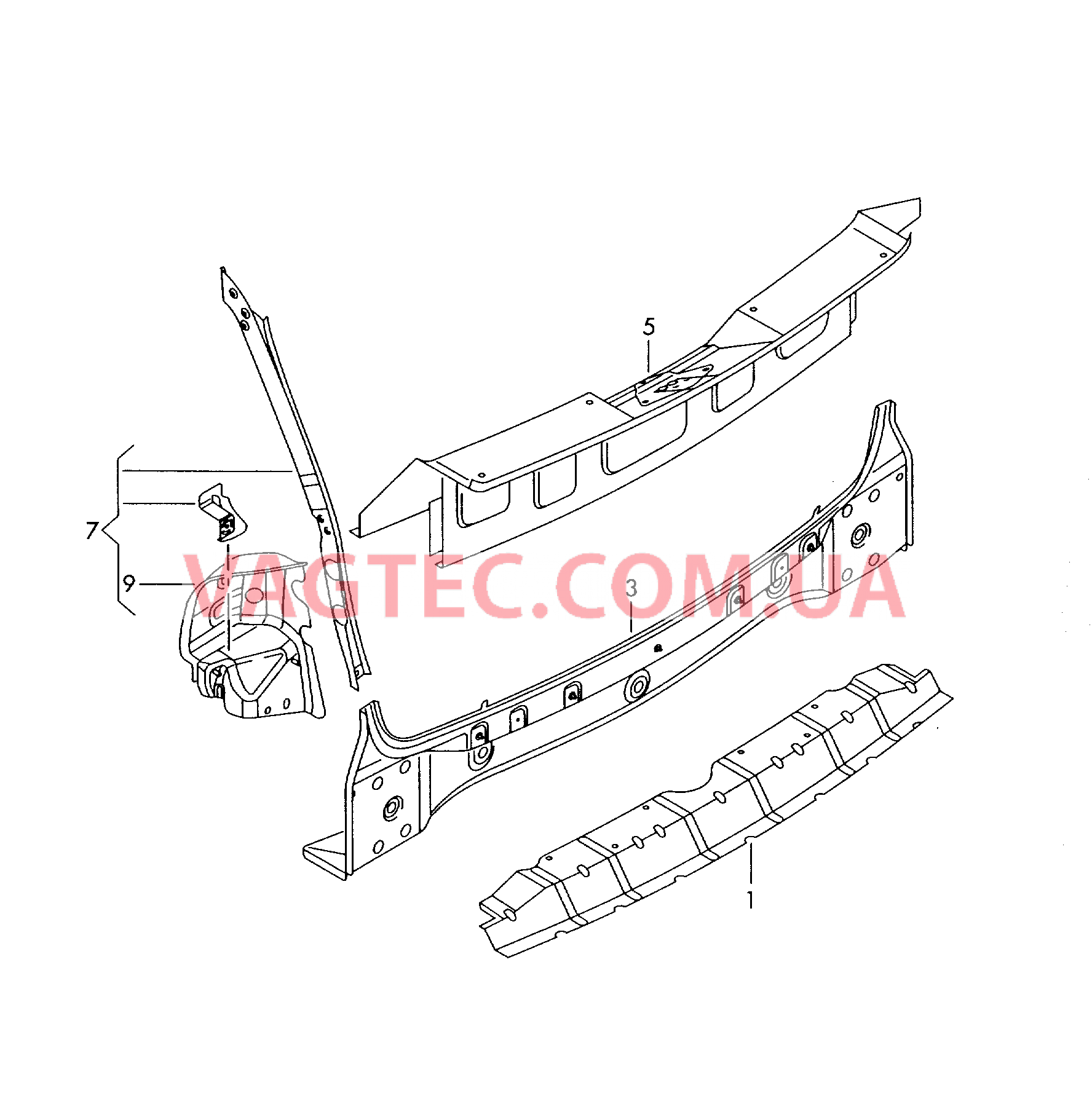 Задняя панель Гнездо Задний фонарь  для VOLKSWAGEN Touareg 2007-1