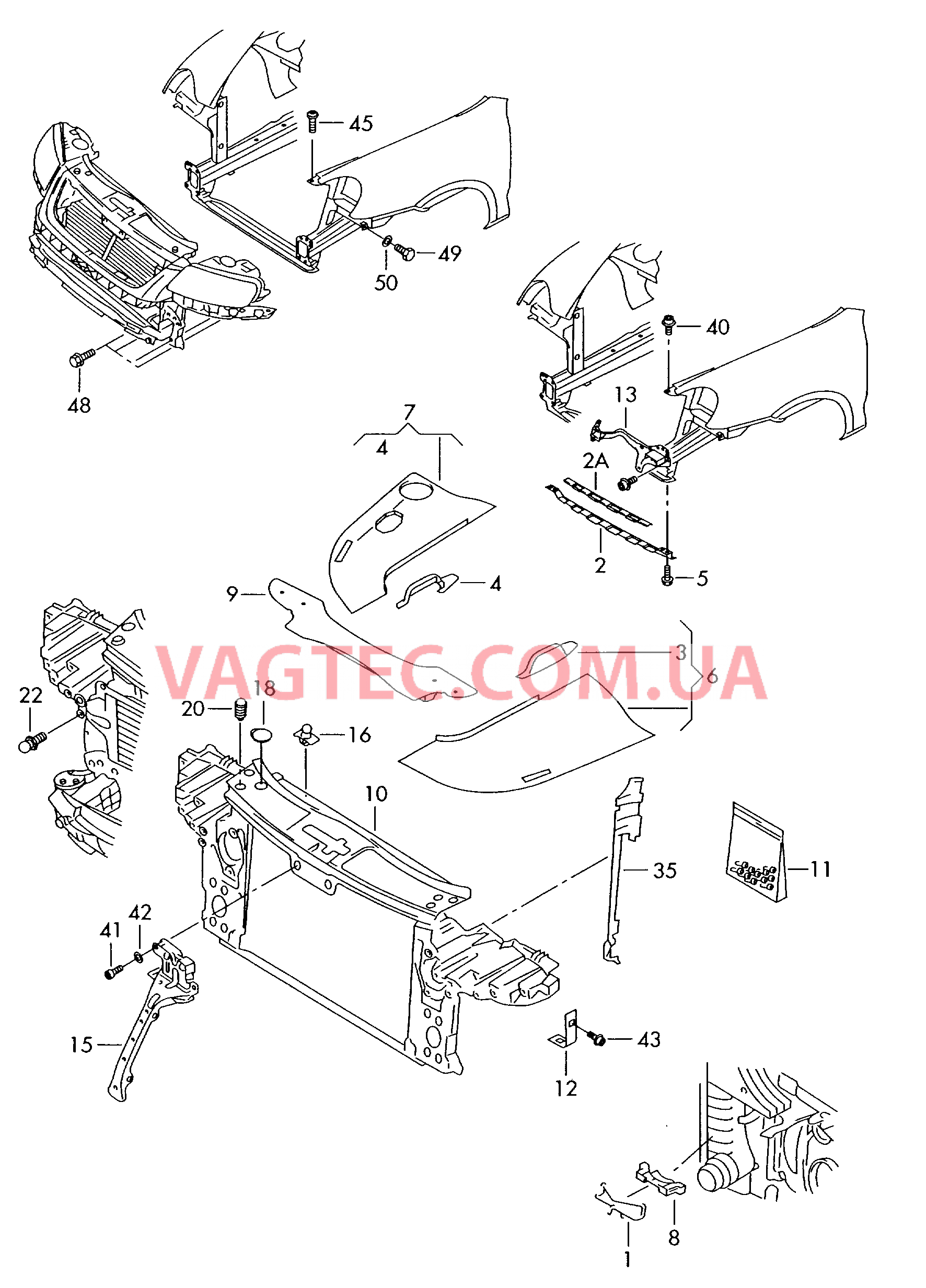 Передняя часть кузова  для VOLKSWAGEN Touareg 2007-1