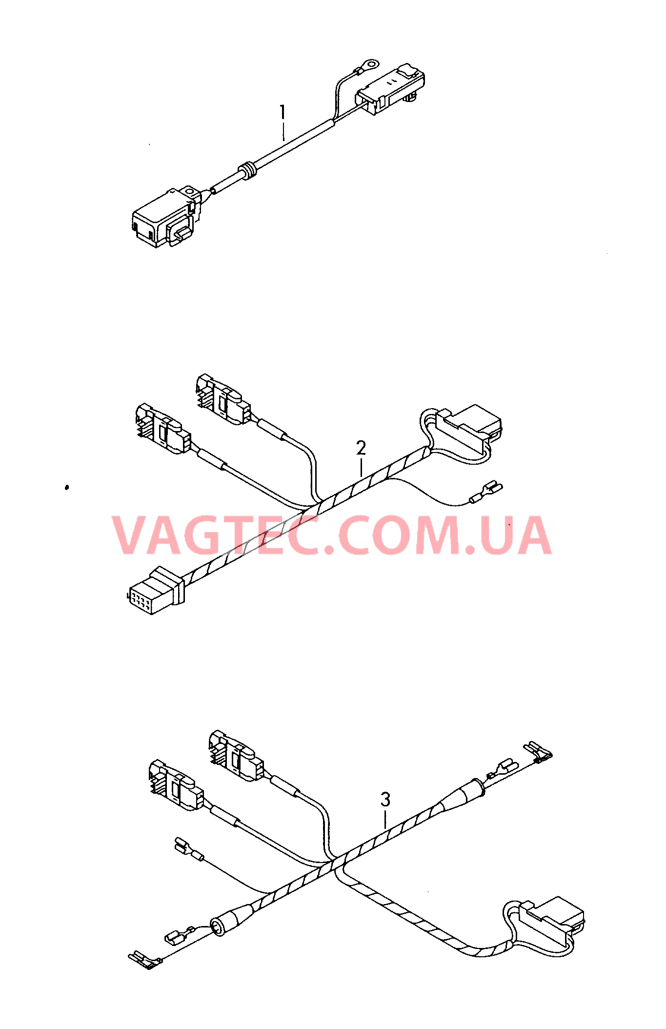 Комплект адаптерных кабелей подушки безопасности  ------------------------------ Жгут проводов подушки безопас.  см. панель иллюстраций:  для VOLKSWAGEN Touareg 2006