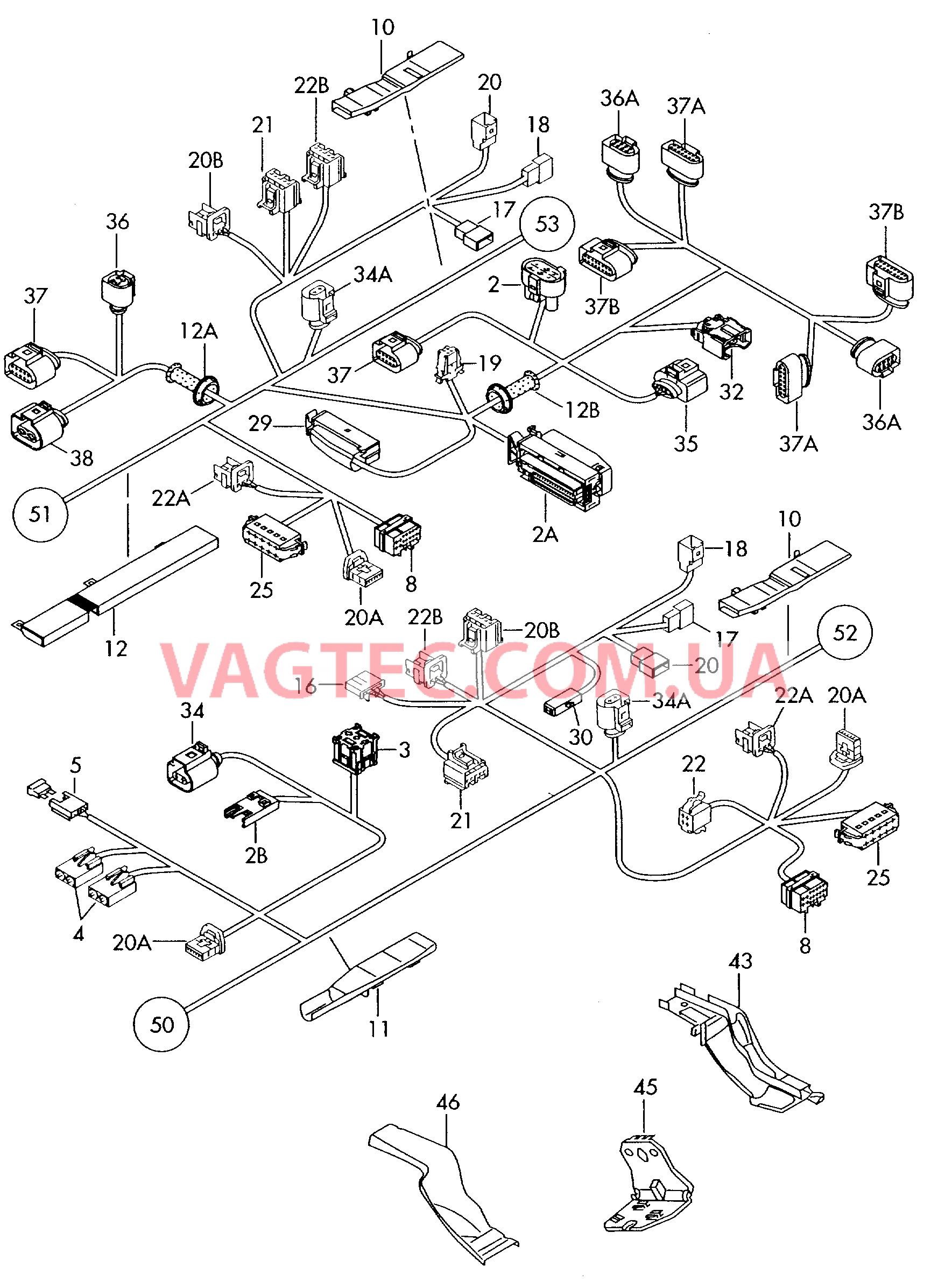 Центральный жгут  для VOLKSWAGEN Touareg 2007-1