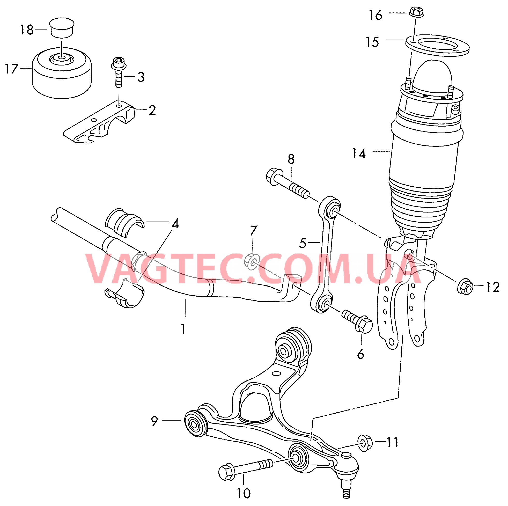 Пневматическая стойка Стабилизатор  для VOLKSWAGEN Touareg 2017
