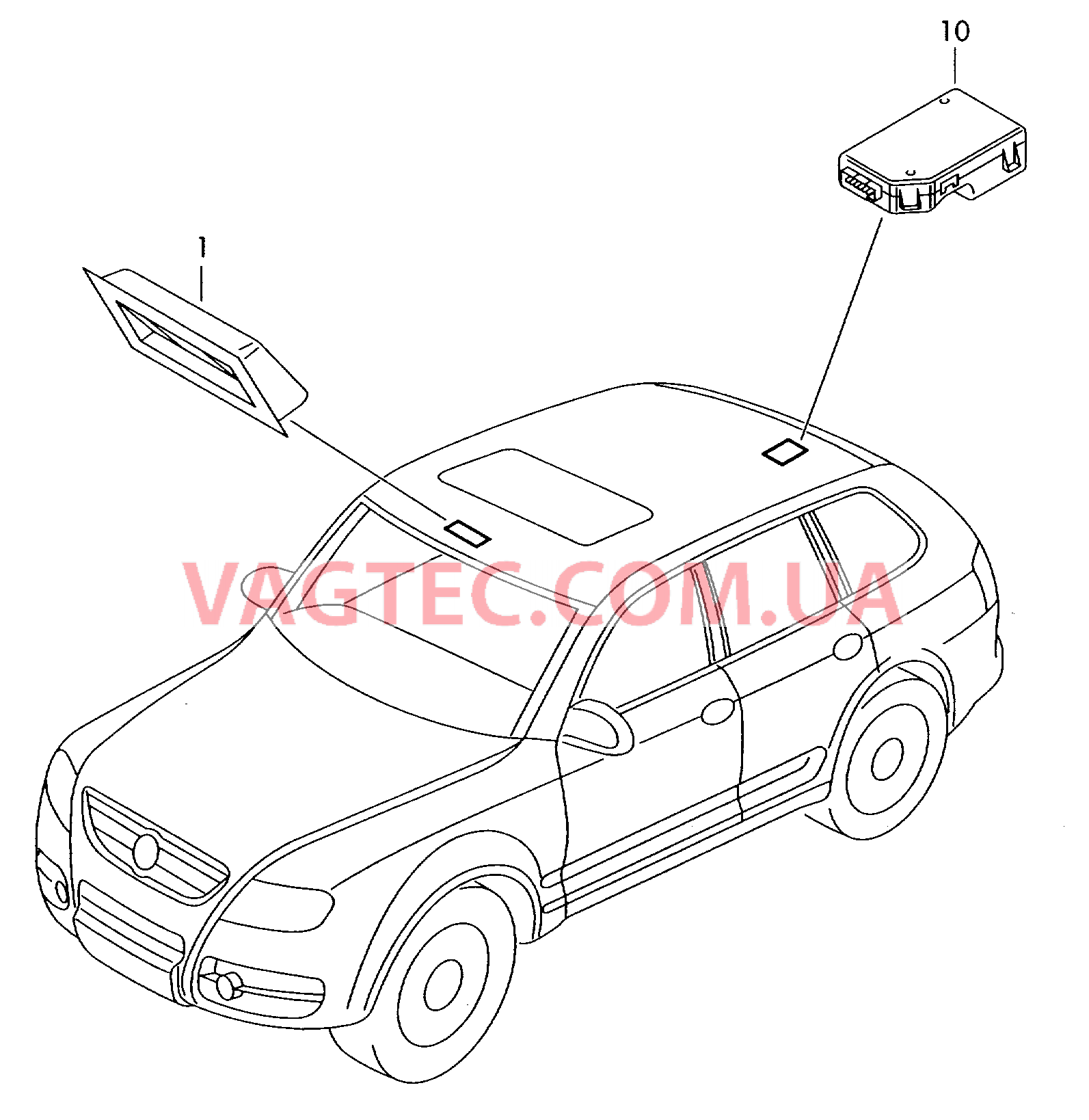 Панель управления и индикации для автомобилей с системой KOMPASS  для VOLKSWAGEN Touareg 2009