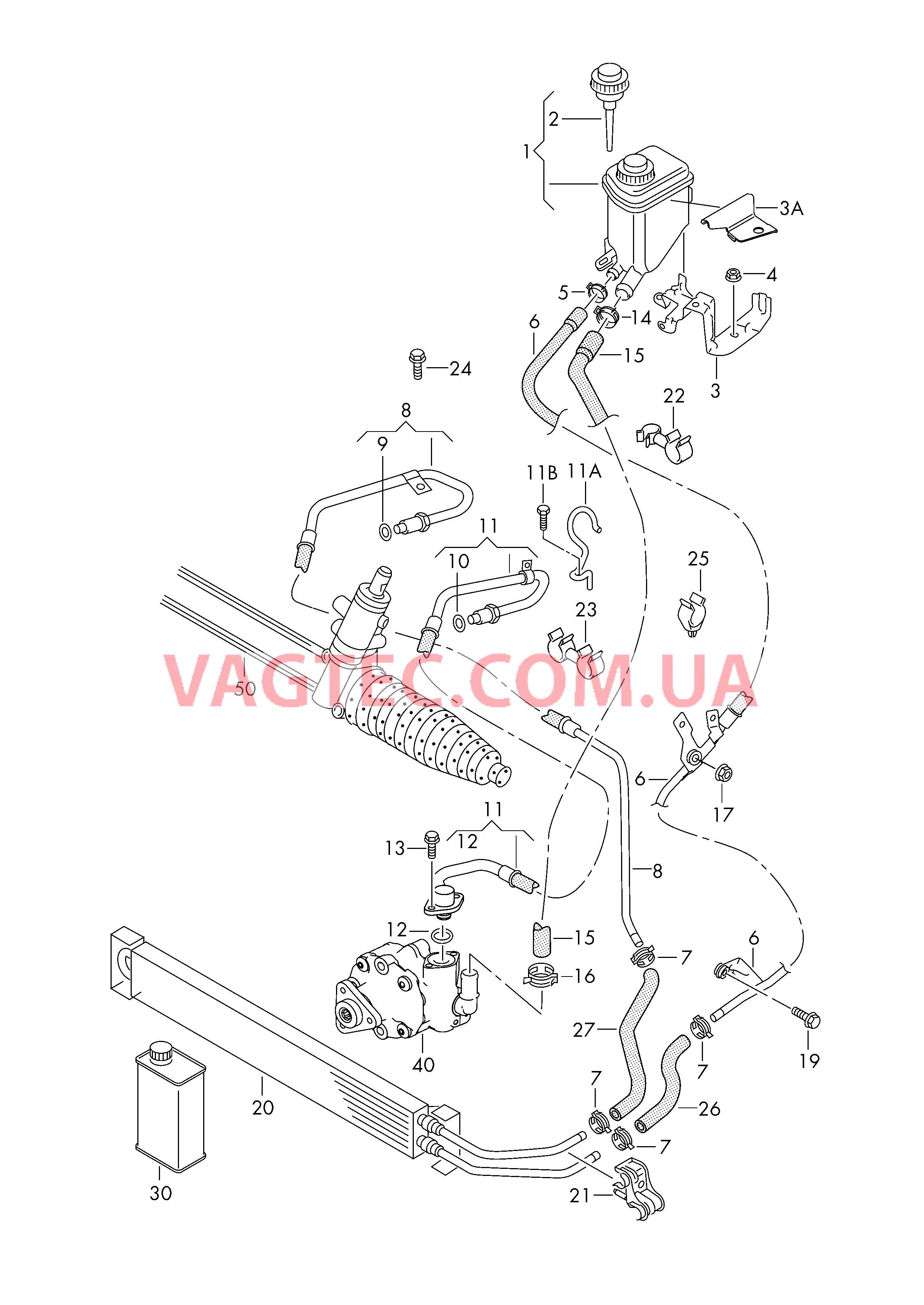 Масляный бачок с соединительными деталями, шлангами  для ГУРа  для VOLKSWAGEN Touareg 2017