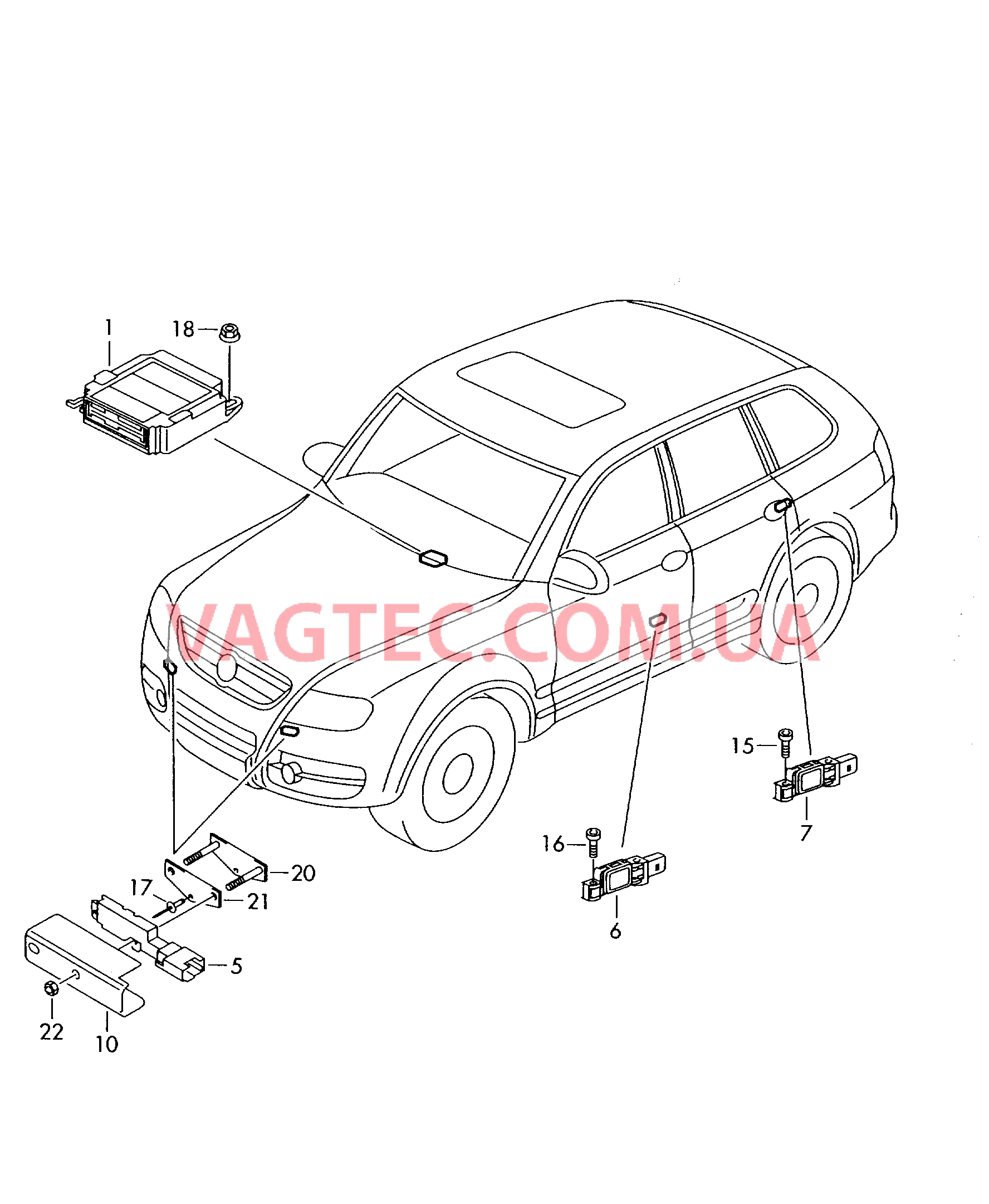 БУ подушек безопасности  D             >> - 18.05.2009 для VOLKSWAGEN Touareg 2007-1