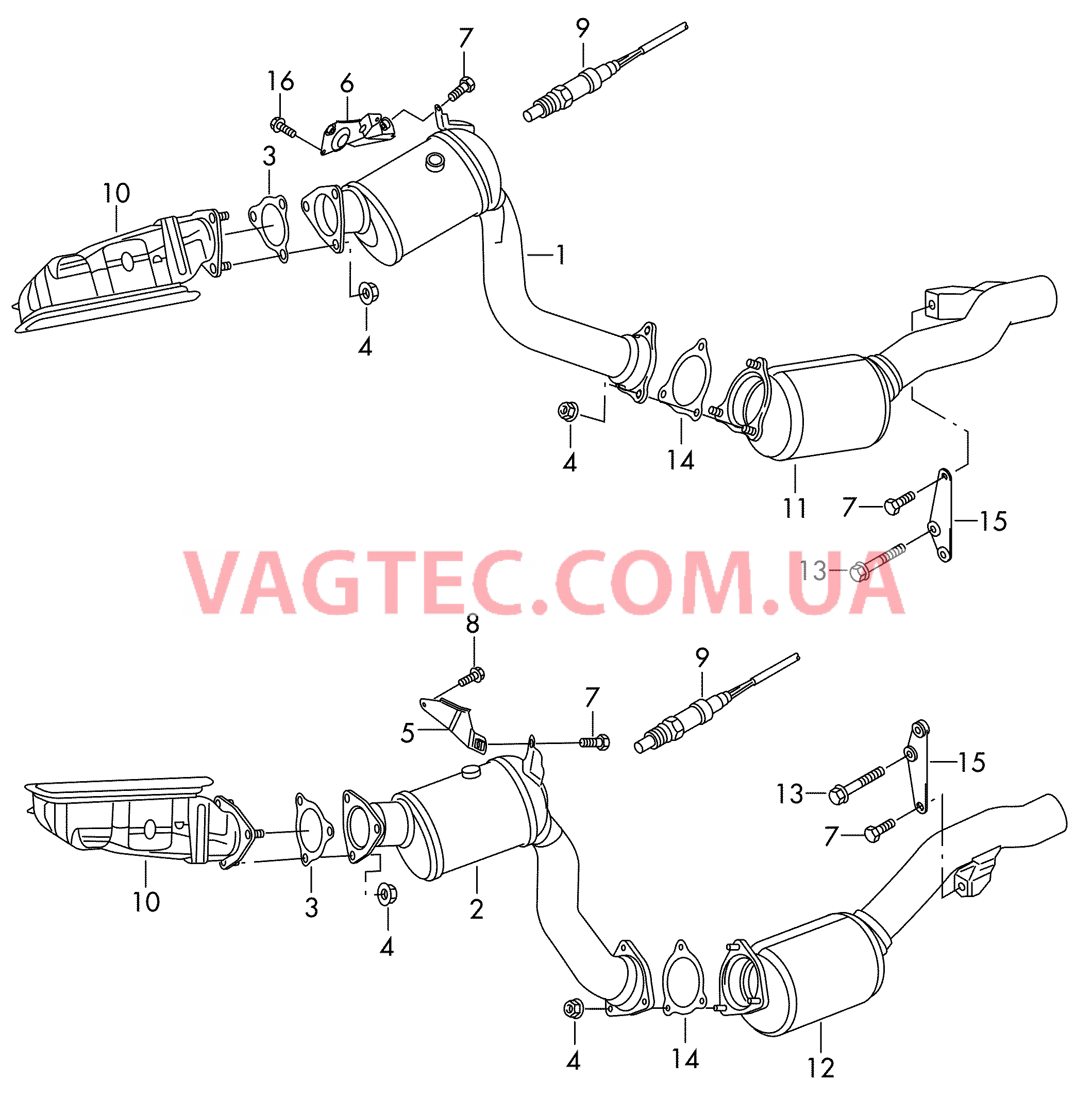 Труба выпуска ОГ с нейтрализат Передний глушитель  для VOLKSWAGEN Touareg 2015