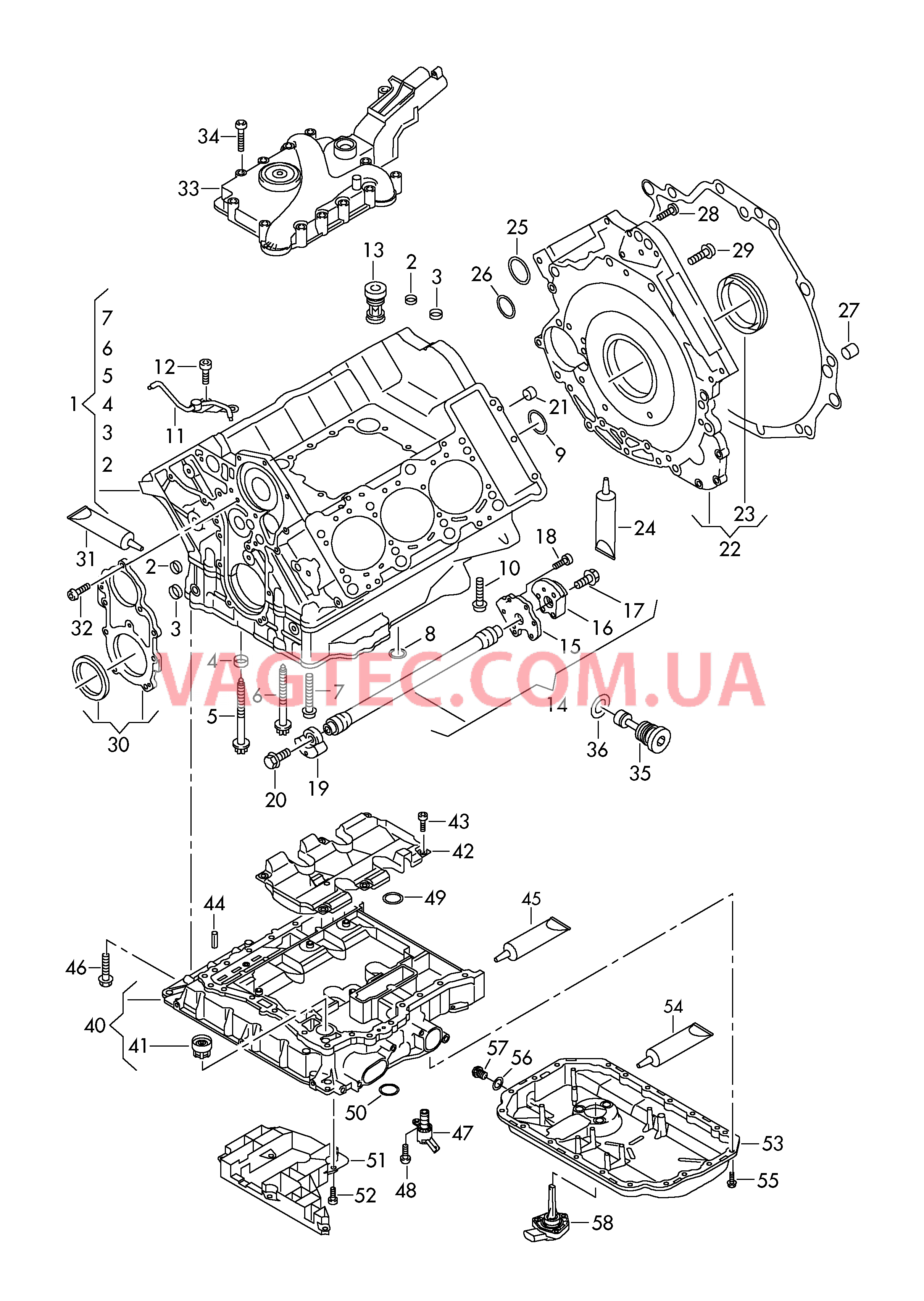 Блок цилиндров Масляный поддон  для VOLKSWAGEN Touareg 2018