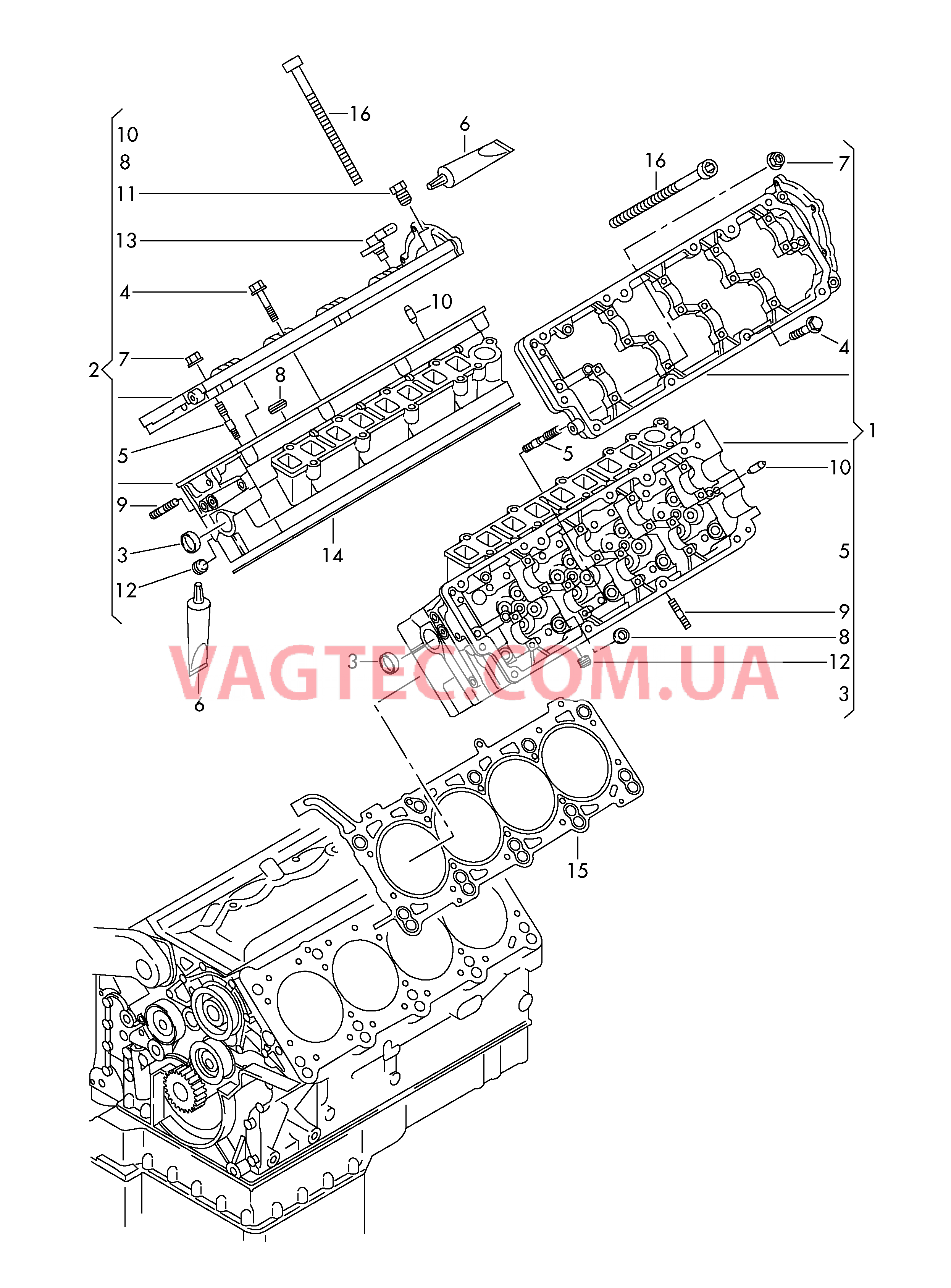 Головка блока цилиндров  для VOLKSWAGEN Touareg 2011