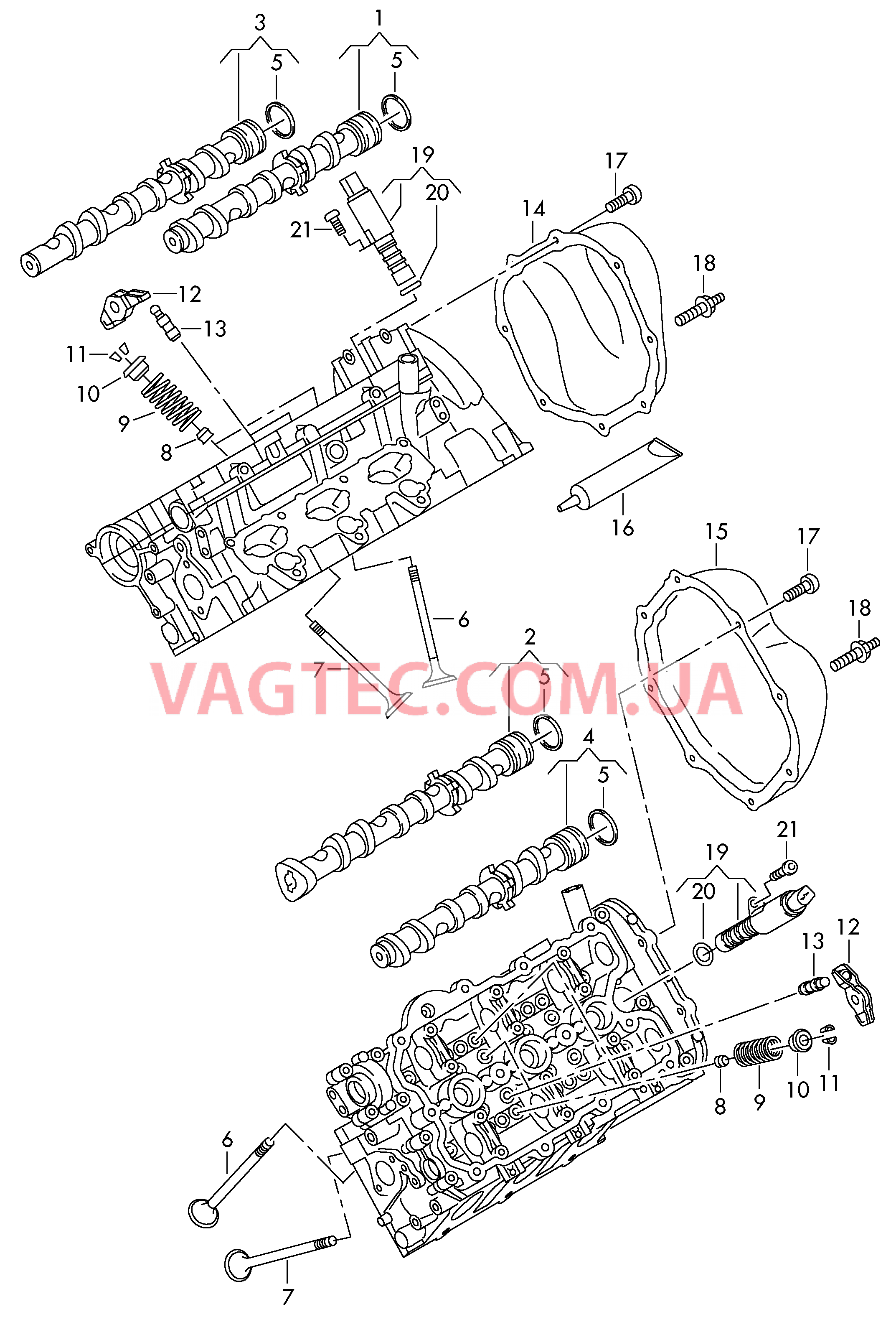 Распределительный вал, клапаны  для VOLKSWAGEN Touareg 2017