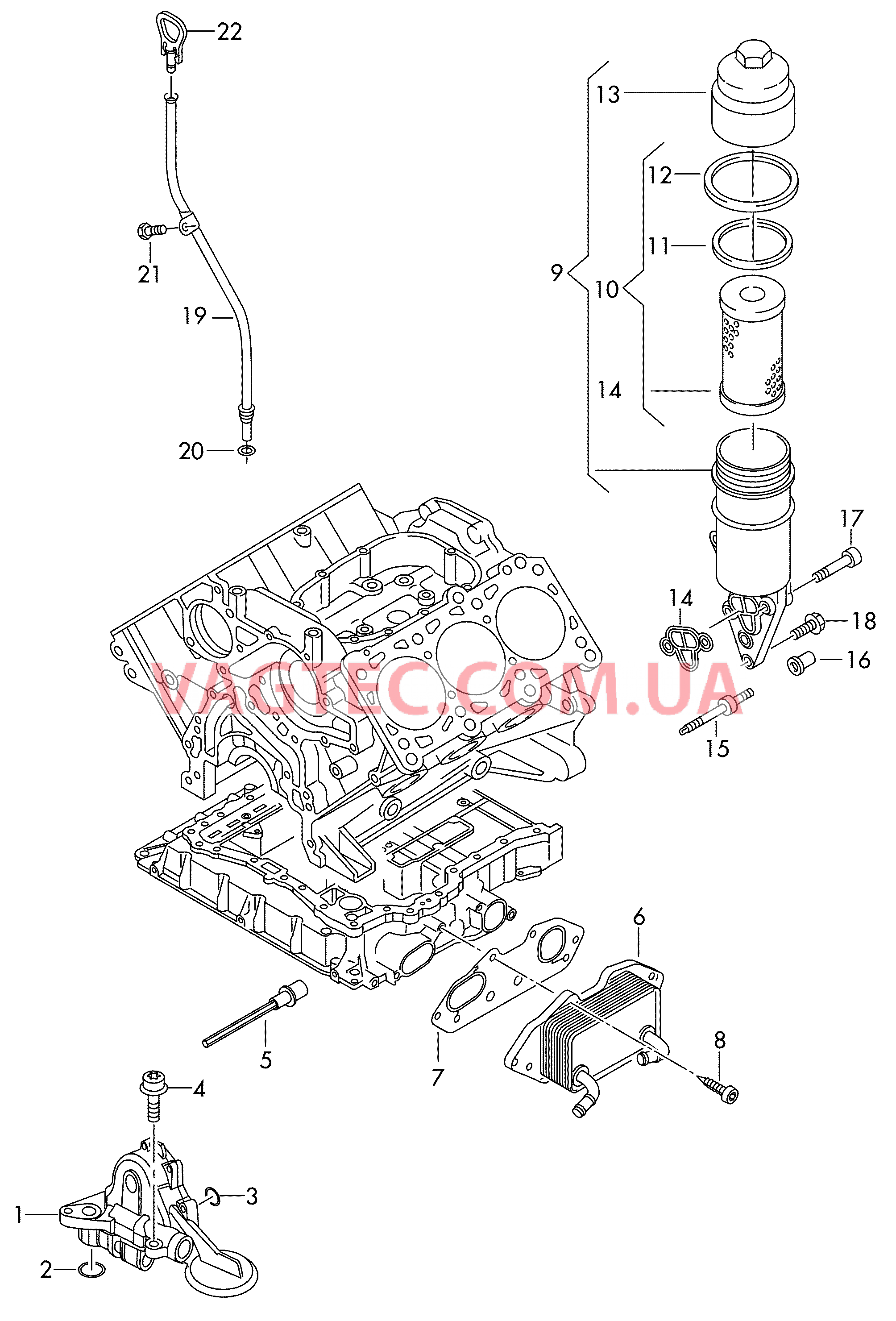 Насос, масляный Фильтр, масляный Кронштейн масляного фильтра Pадиатор, масляный  для VOLKSWAGEN Touareg 2018