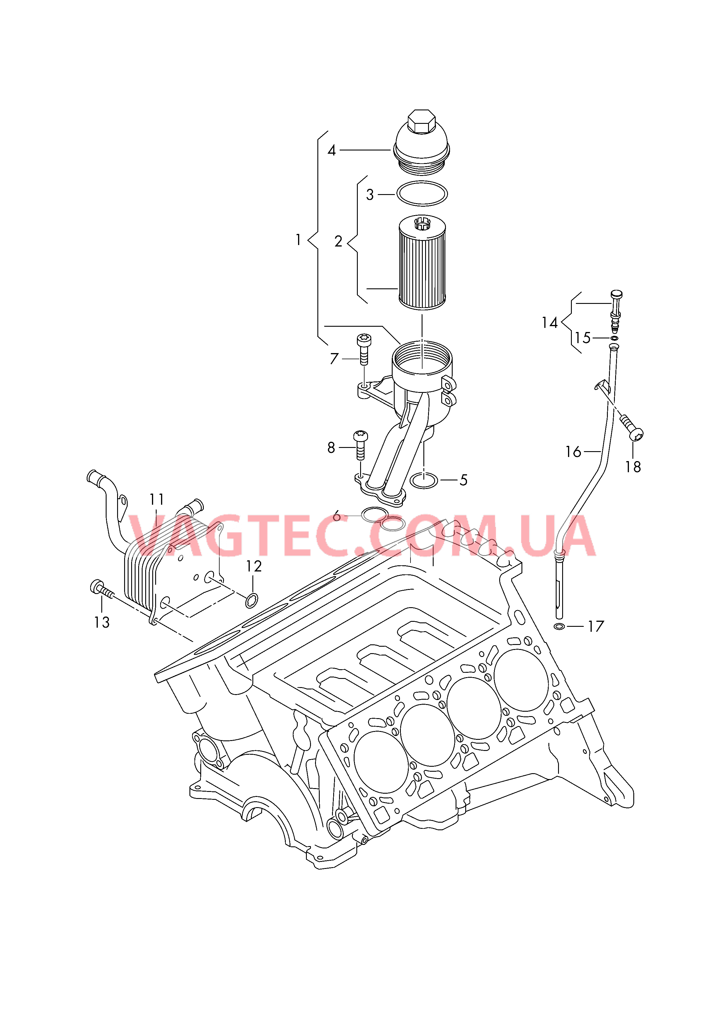 Насос, масляный Фильтр, масляный Кронштейн масляного фильтра Маслоизмерительный щуп  для VOLKSWAGEN Touareg 2013