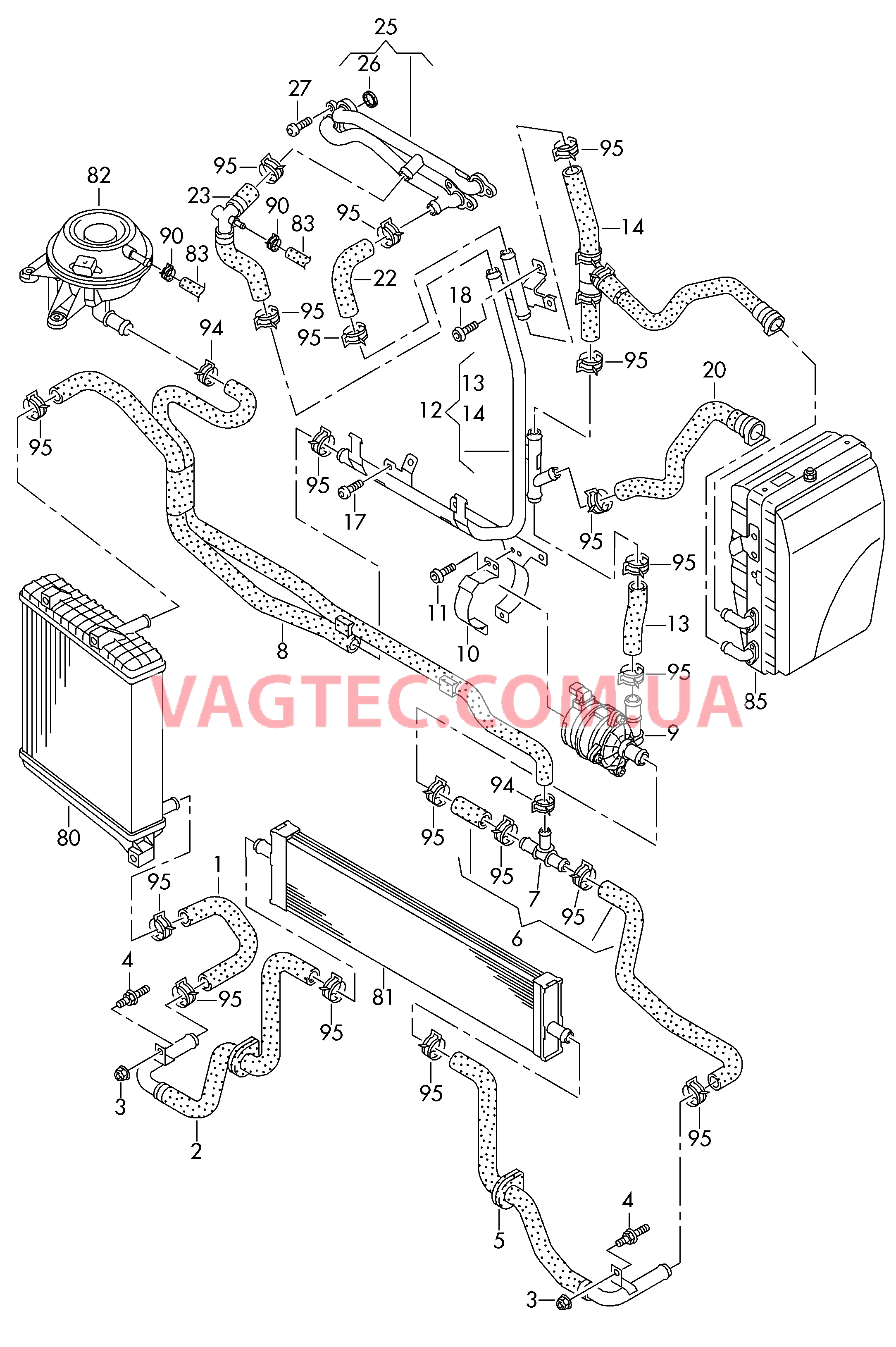Жидкостное охлаждение  для VOLKSWAGEN Touareg 2013