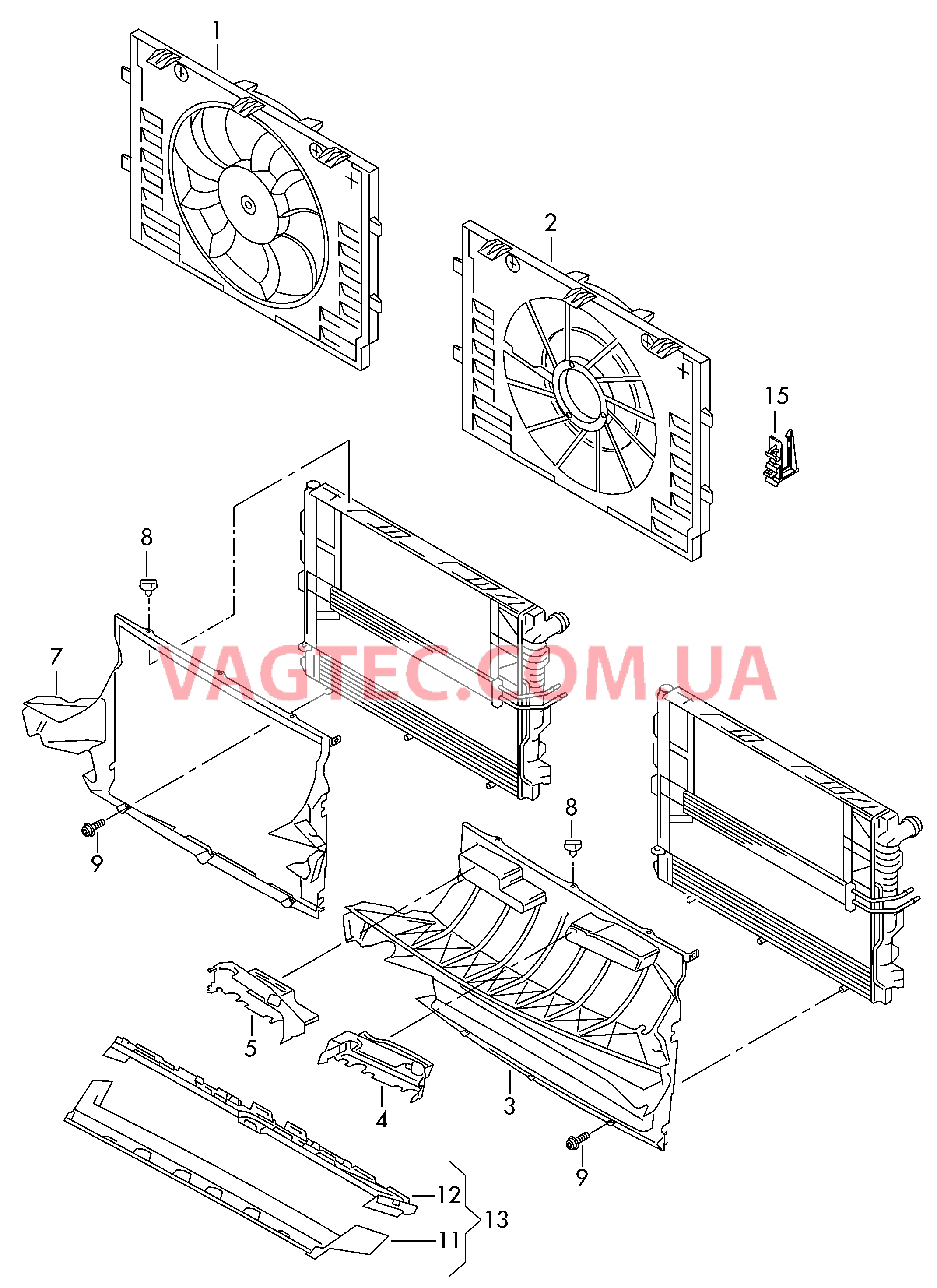 Рамка вентилятора Воздуховод  для VOLKSWAGEN Touareg 2013