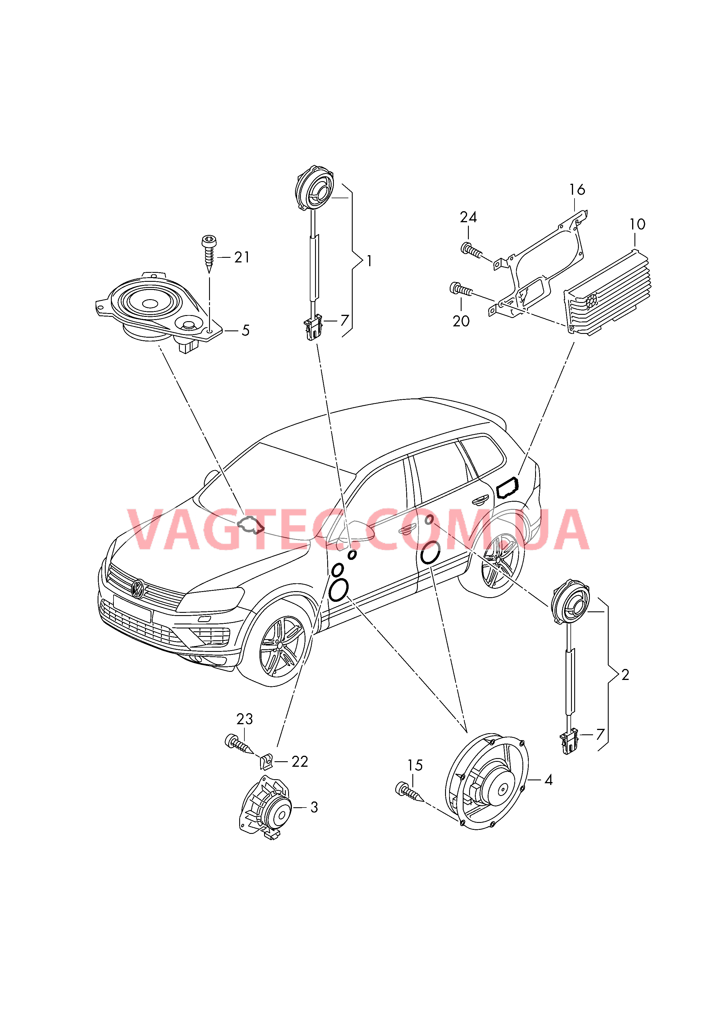 Электрические детали акустической системы  для VOLKSWAGEN Touareg 2017