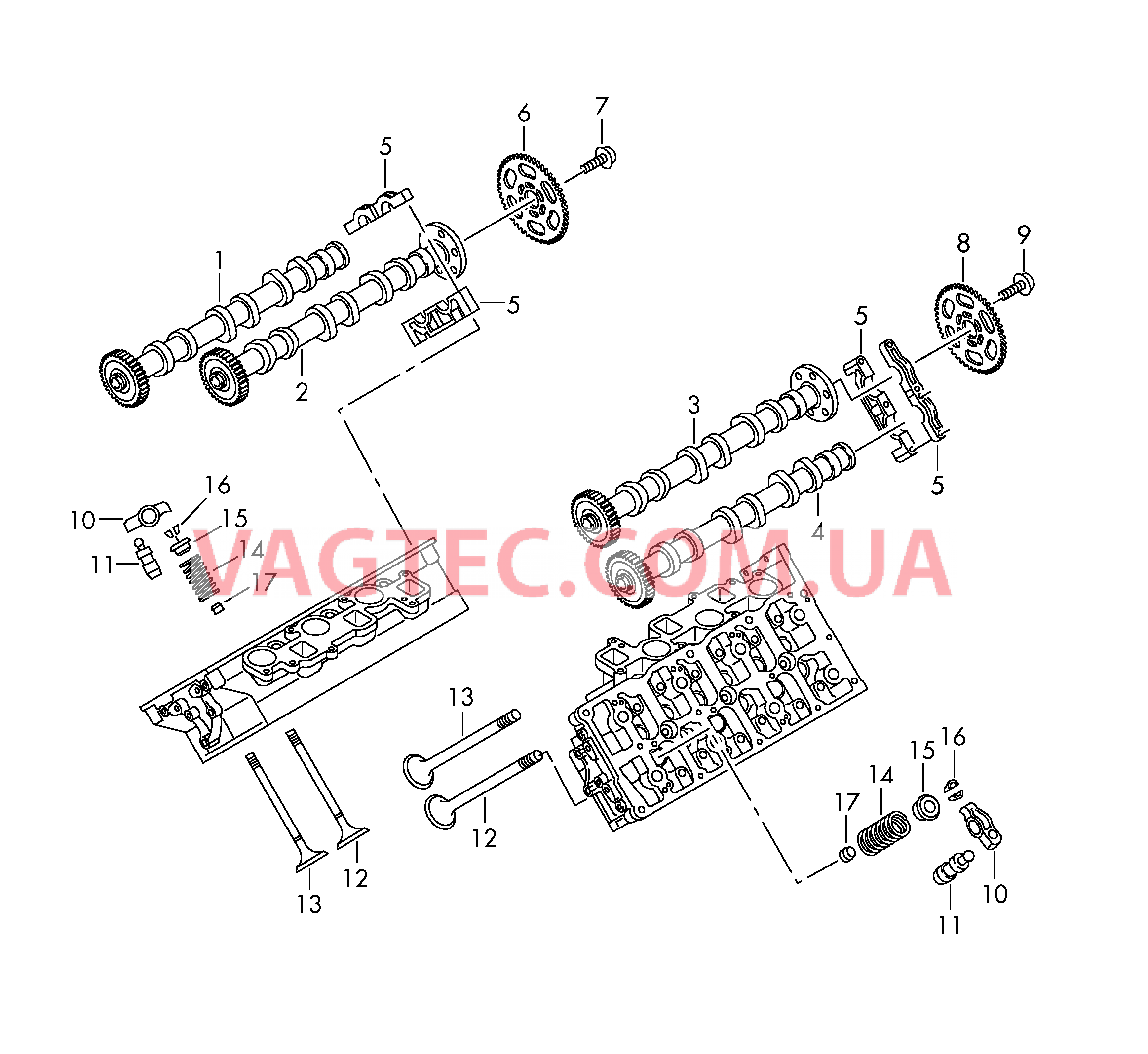 Распределительный вал, клапаны  для VOLKSWAGEN Touareg 2015