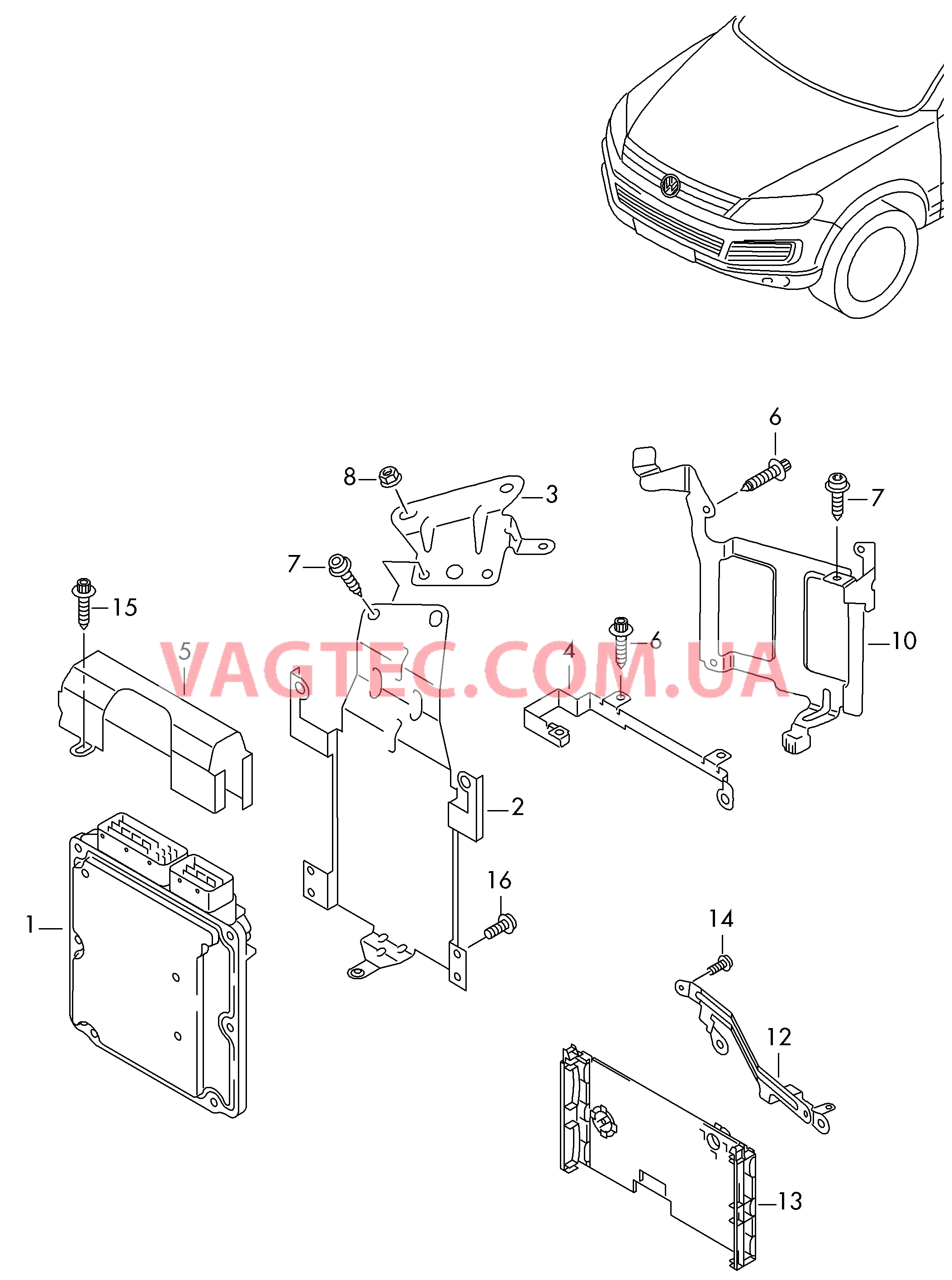 БУ дизельного двигателя Крепёжные детали  для VOLKSWAGEN Touareg 2013