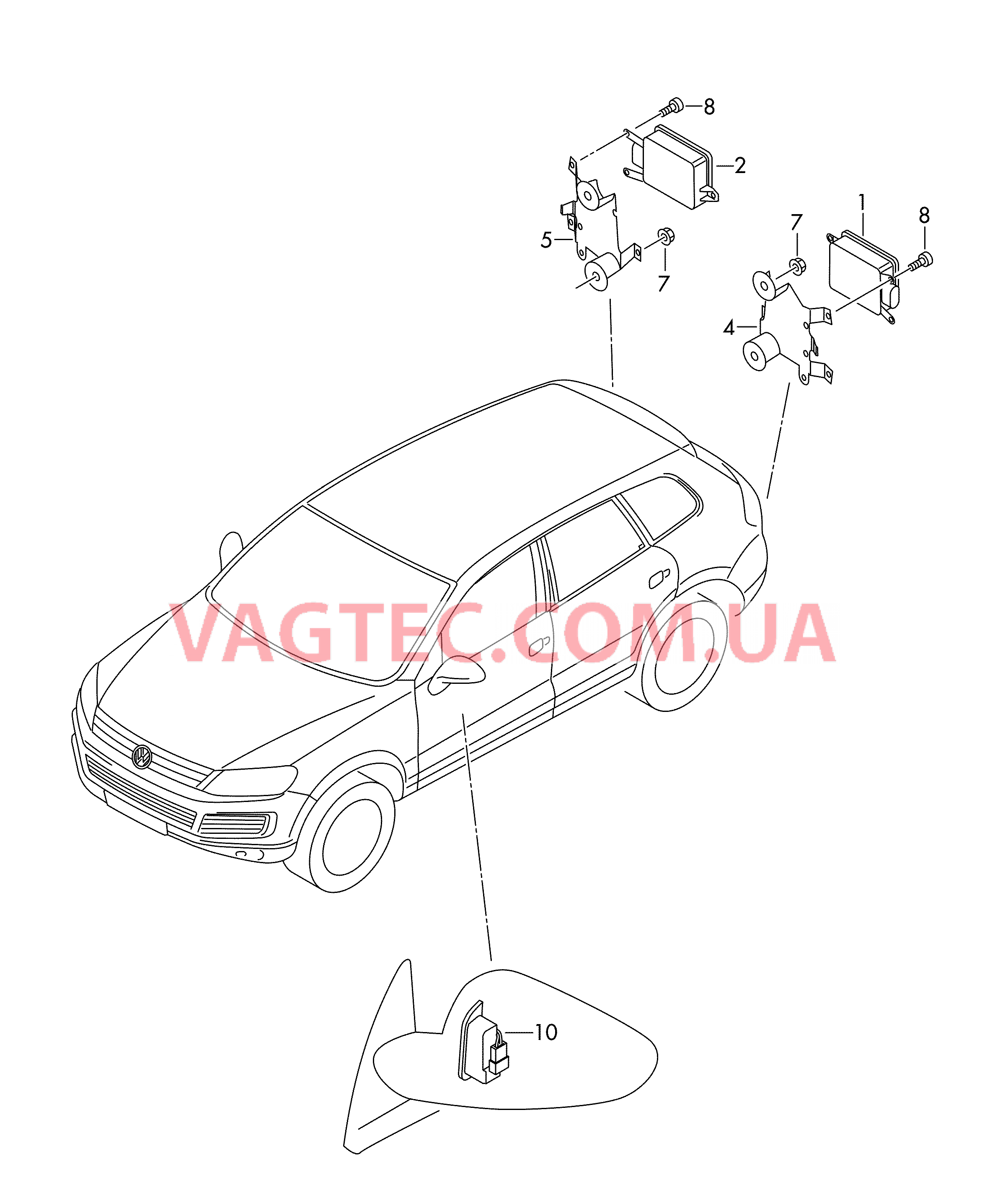 Блок управления ассистента смены полосы движ.  для VOLKSWAGEN Touareg 2011