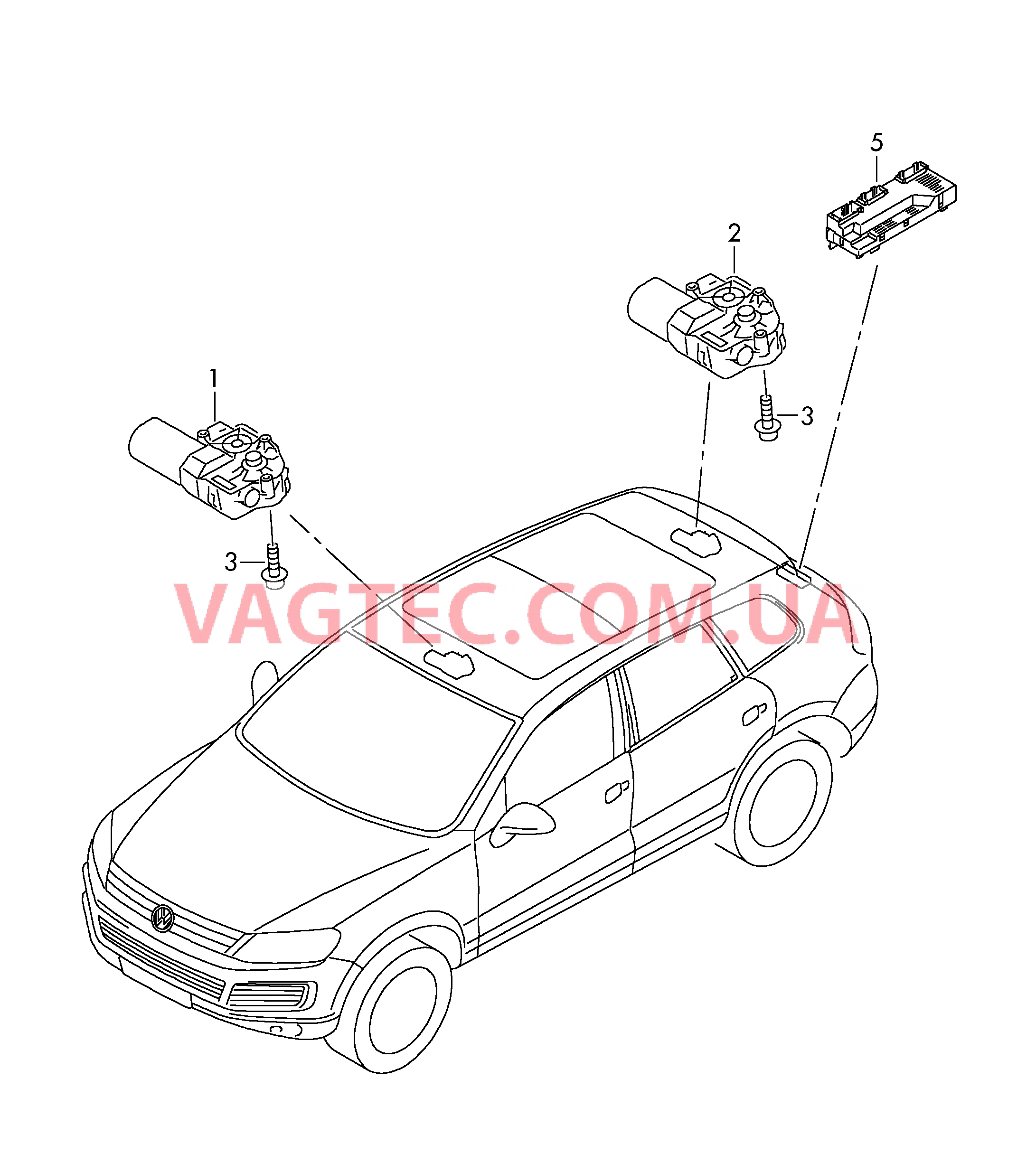 Мотор привода люка  для VOLKSWAGEN Touareg 2011