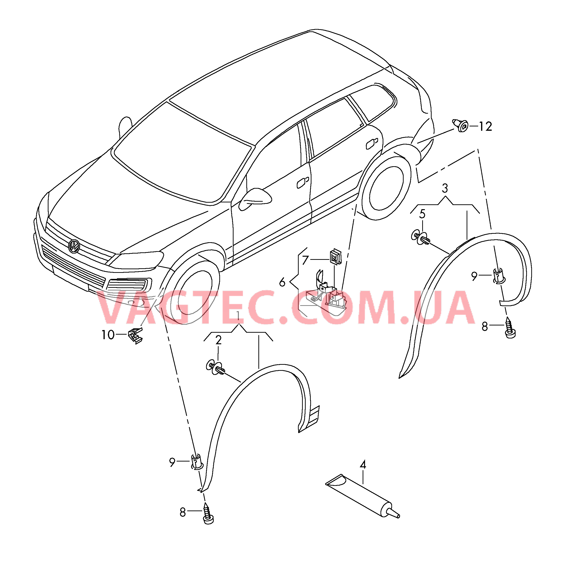 Накладка колёсной арки  для VOLKSWAGEN Touareg 2011