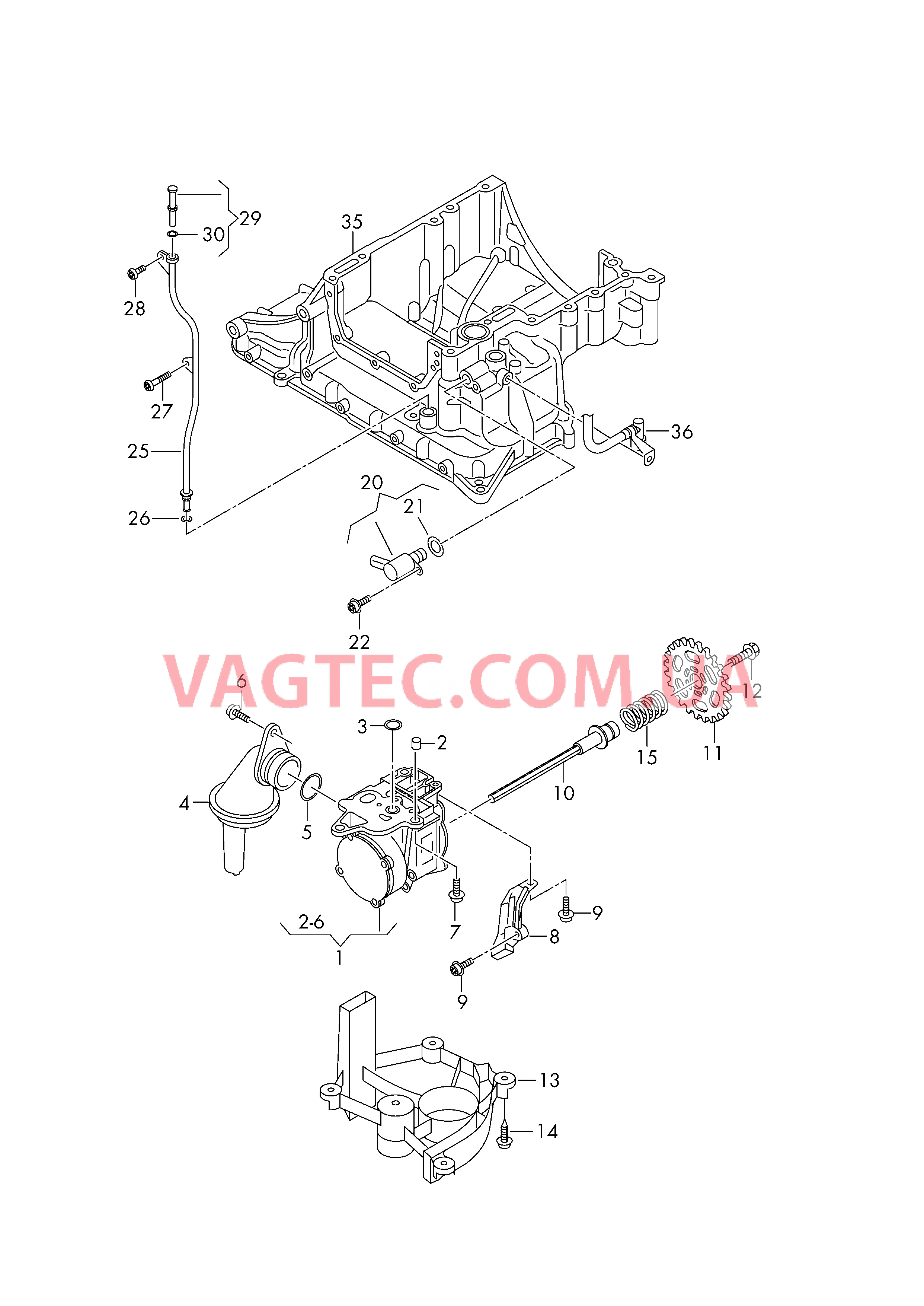 Насос, масляный Вакуумный насос Трубка щупа измер. уров. масла  для VOLKSWAGEN Touareg 2014