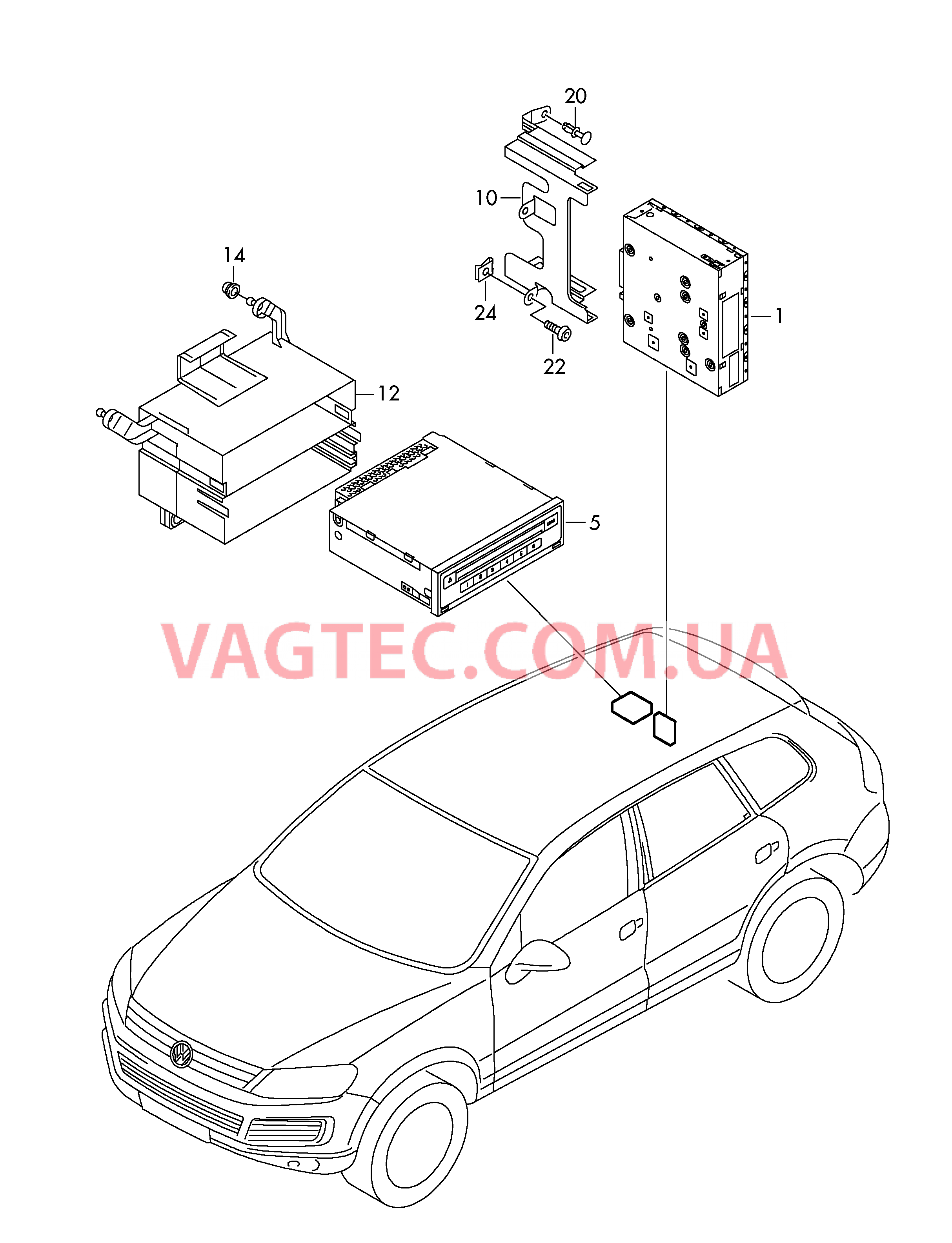  Магнитола DVD-чейнджер  для VOLKSWAGEN Touareg 2012