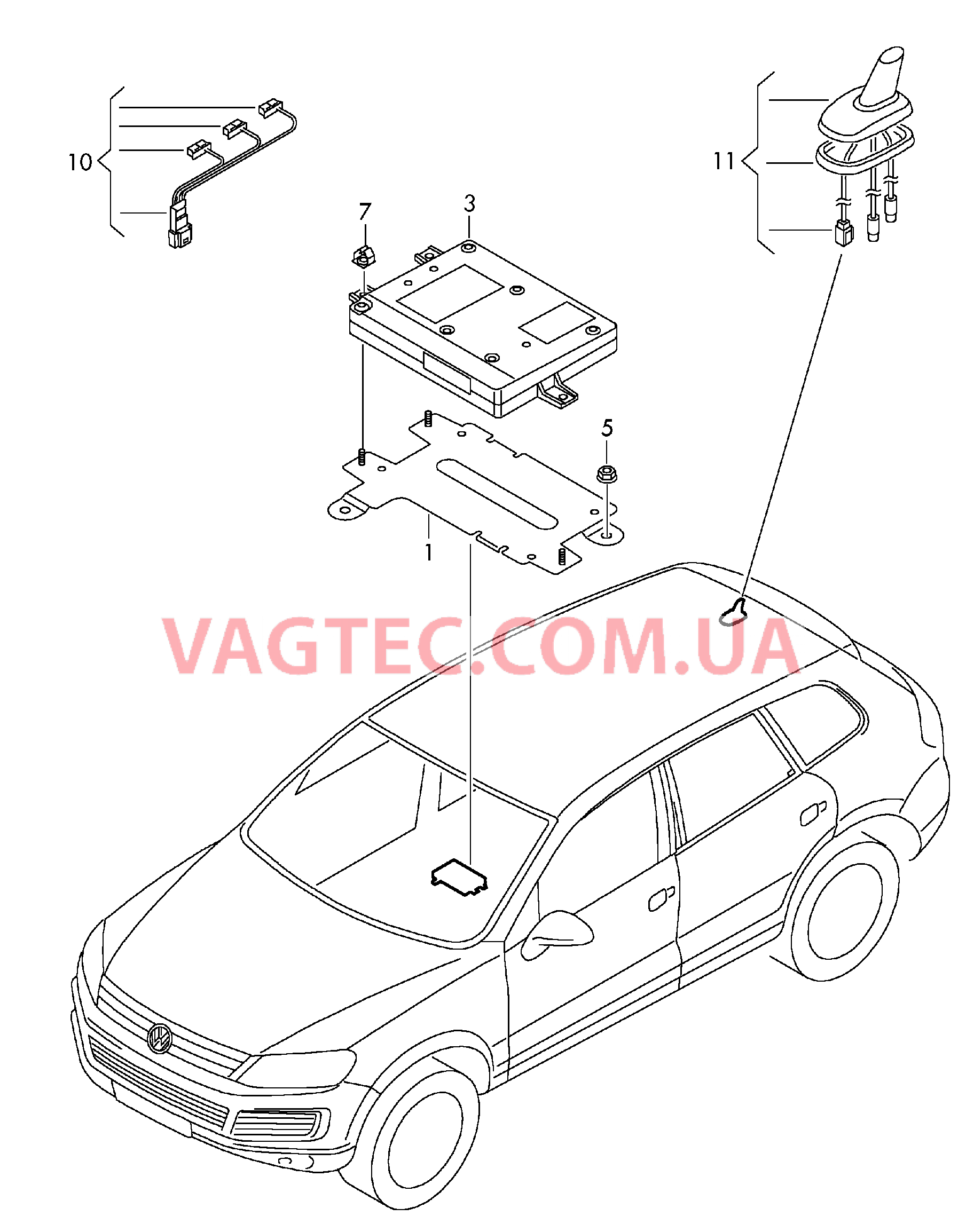 Электрические детали комплекта для подключения телефона  для VOLKSWAGEN Touareg 2013