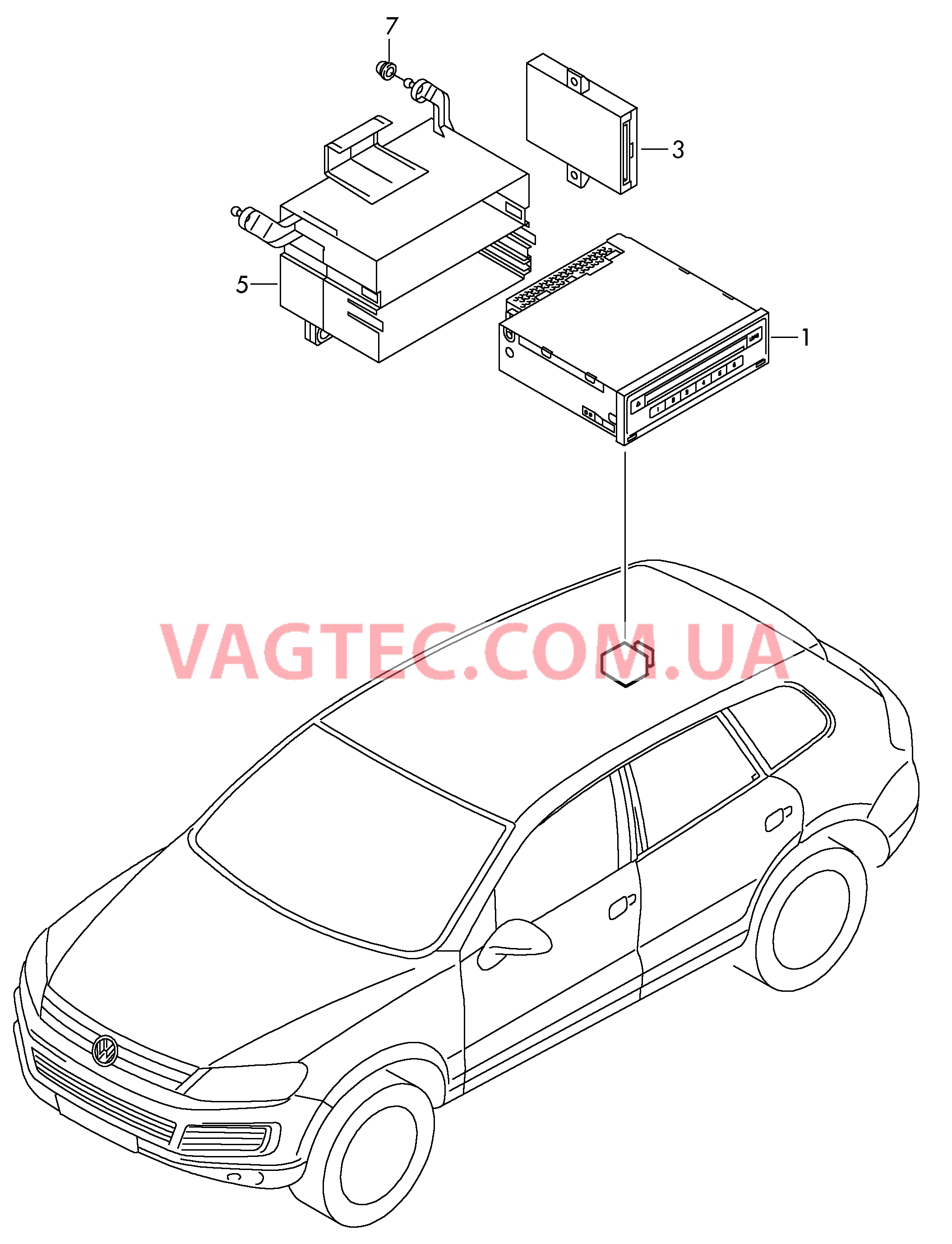 Электронные компоненты для приёма ТВ  для VOLKSWAGEN Touareg 2012