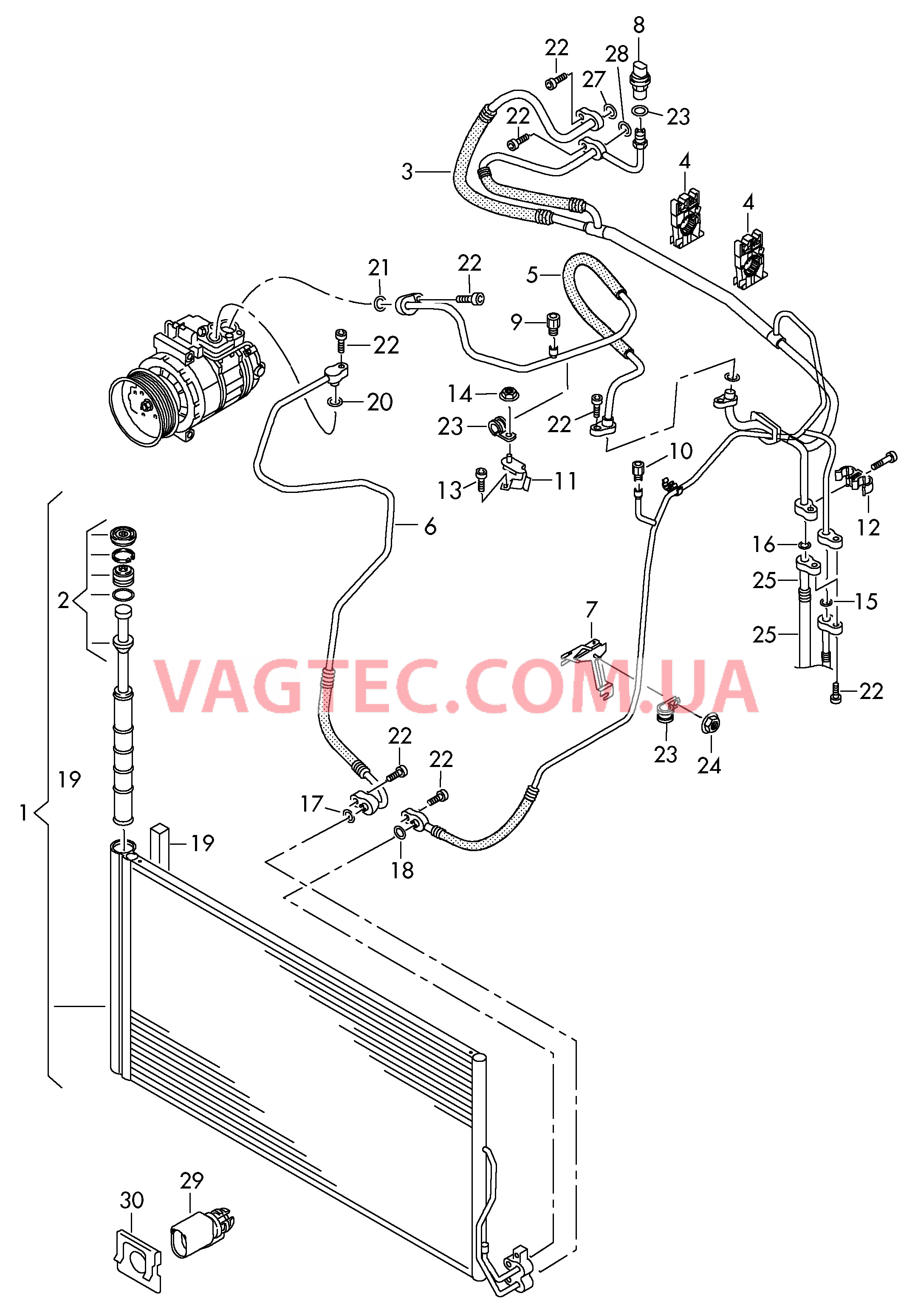 Циркуляция хладагента Конденсатор климатической установки с осушителем  для VOLKSWAGEN Touareg 2012