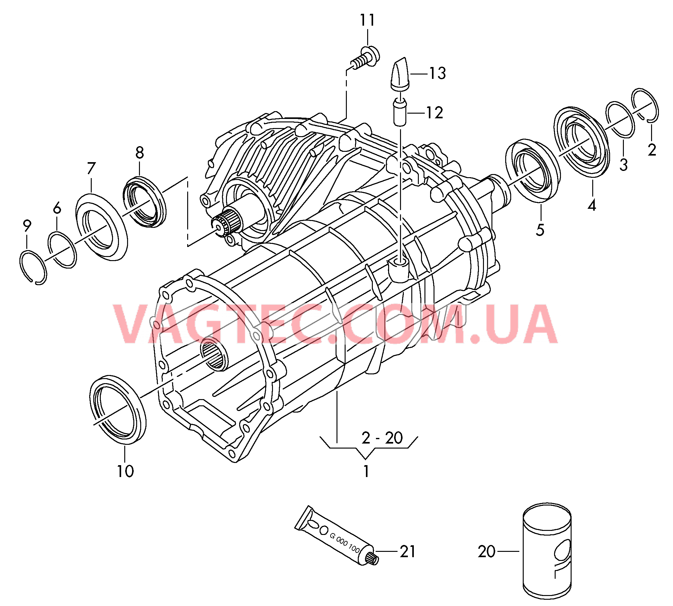 Раздат. коробка с самоблокир. межосевым дифференциалом  для VOLKSWAGEN Touareg 2012