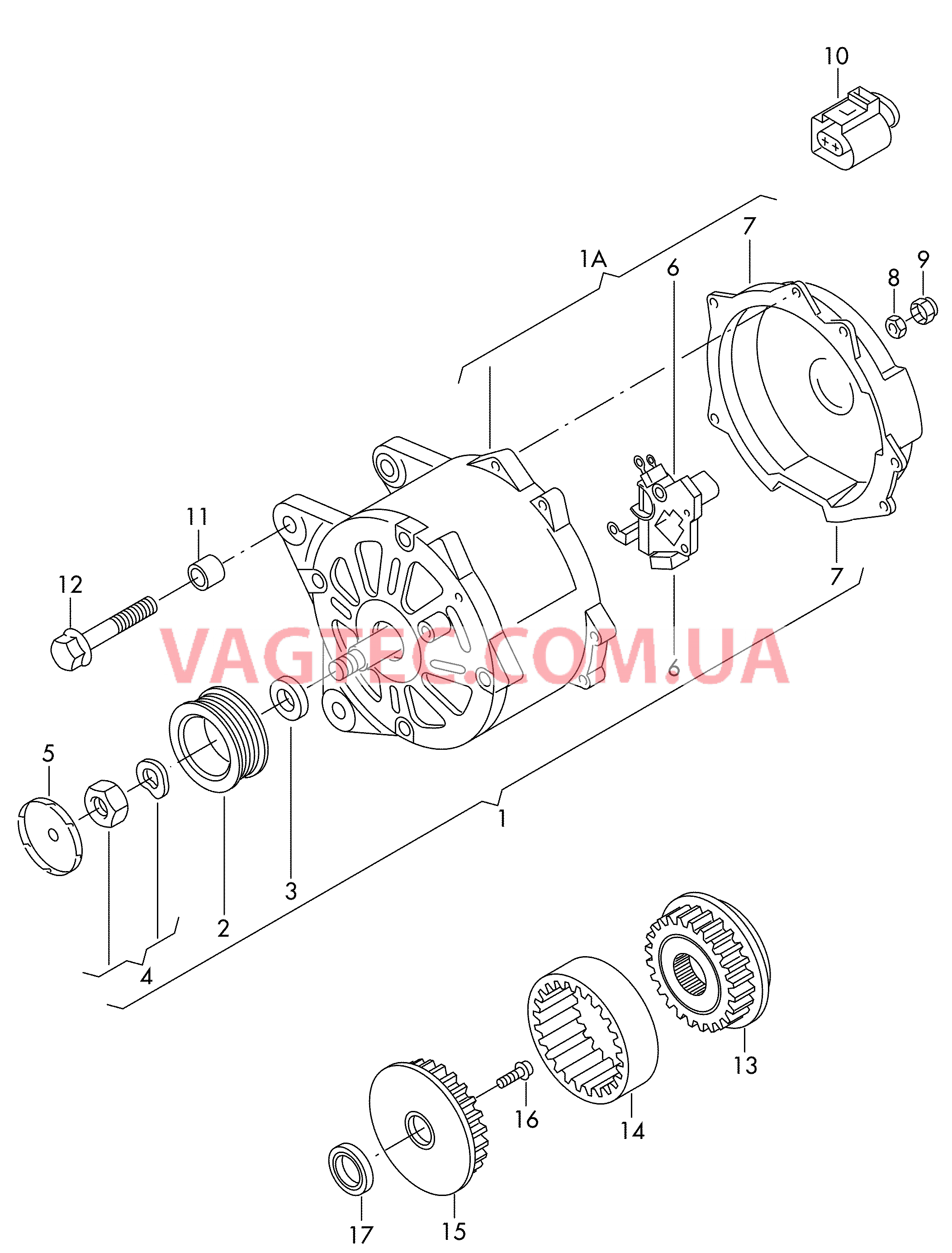 Генератор и детали не в сборе  для VOLKSWAGEN Touareg 2007-1