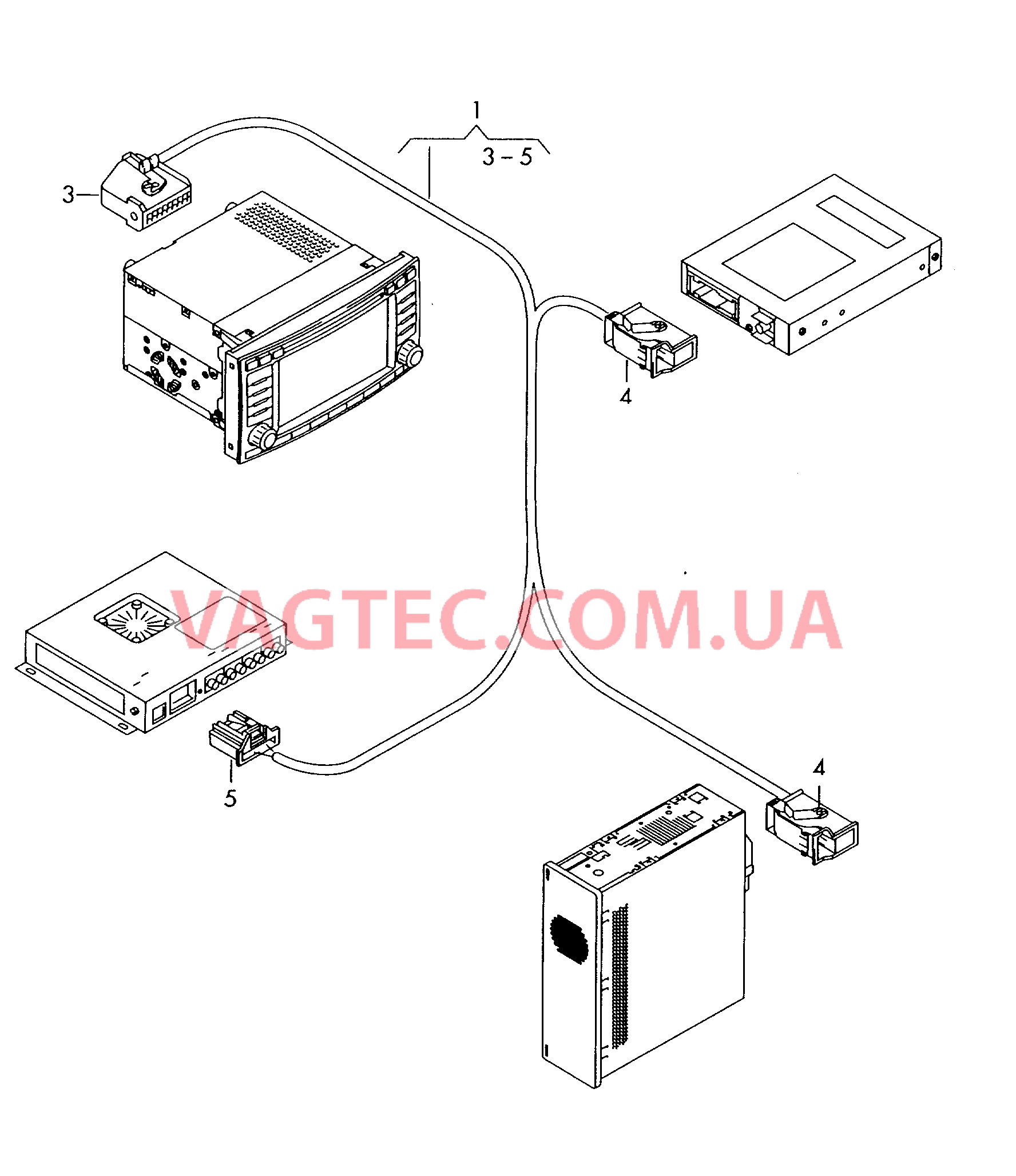 Кабель-адаптер БУ камеры заднего вида  для VOLKSWAGEN Touareg 2006