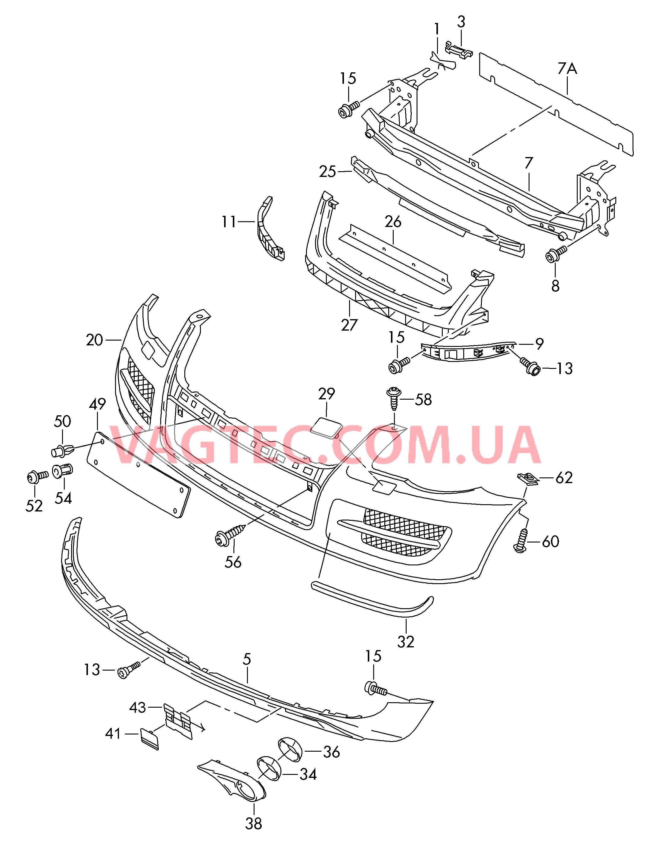 Бампер  для VOLKSWAGEN Touareg 2009